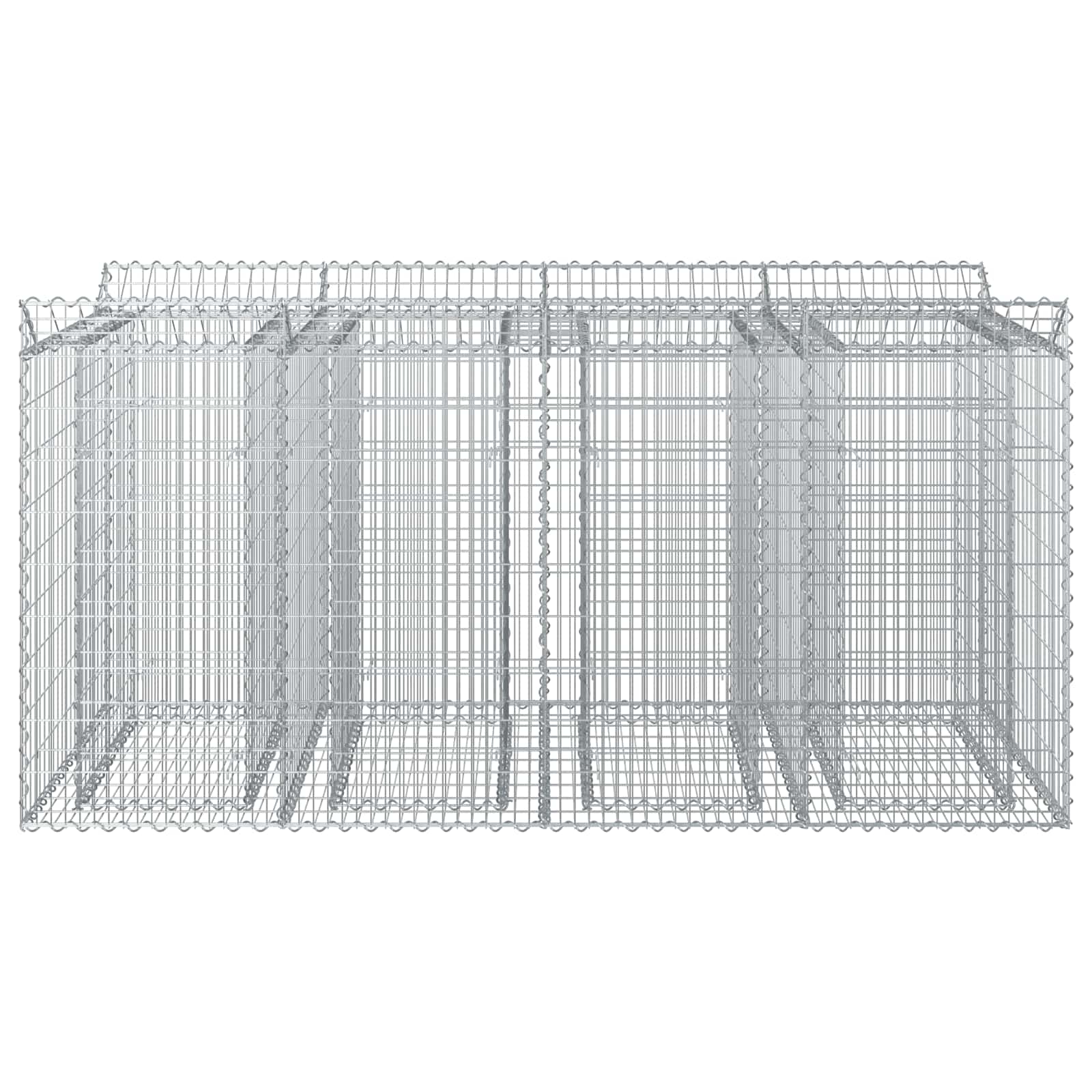Gabioninė pakelta lova 2 pcs Sidabrinė