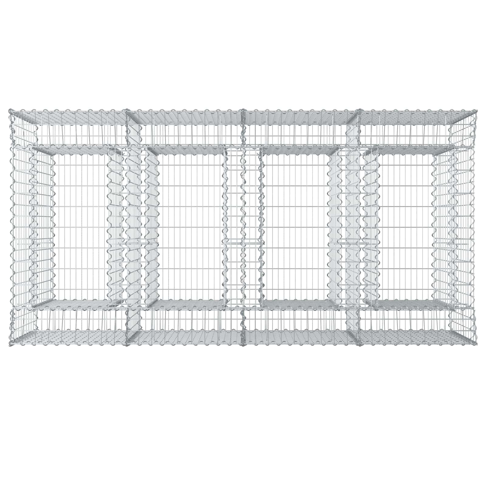 Gabioninė pakelta lova 2 pcs Sidabrinė