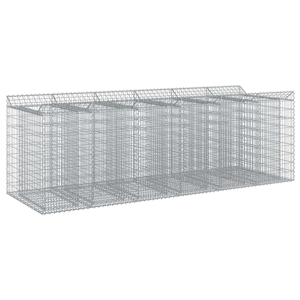 Gabioninė pakelta lova 3 pcs Sidabrinė