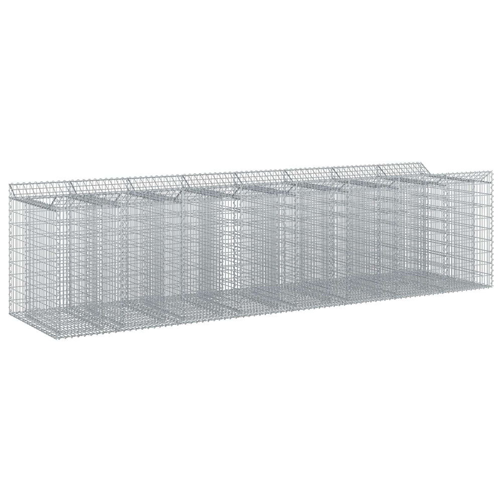 Gabioninė pakelta lova 4 pcs Sidabrinė