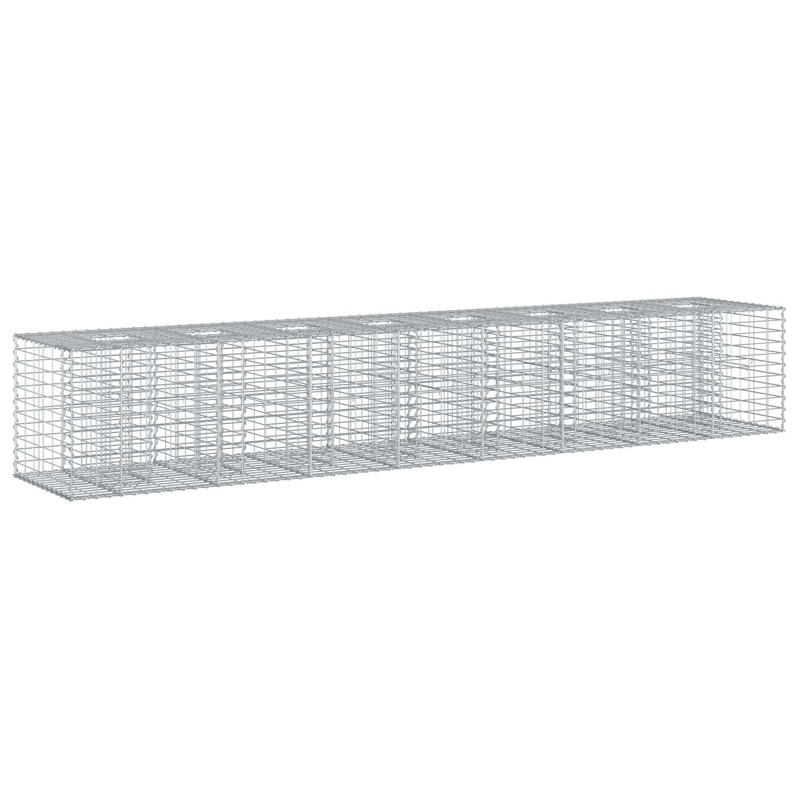 Gabionu paaugstinātā dobe 2 gab. sudraba 340 x 60 x 55 cm