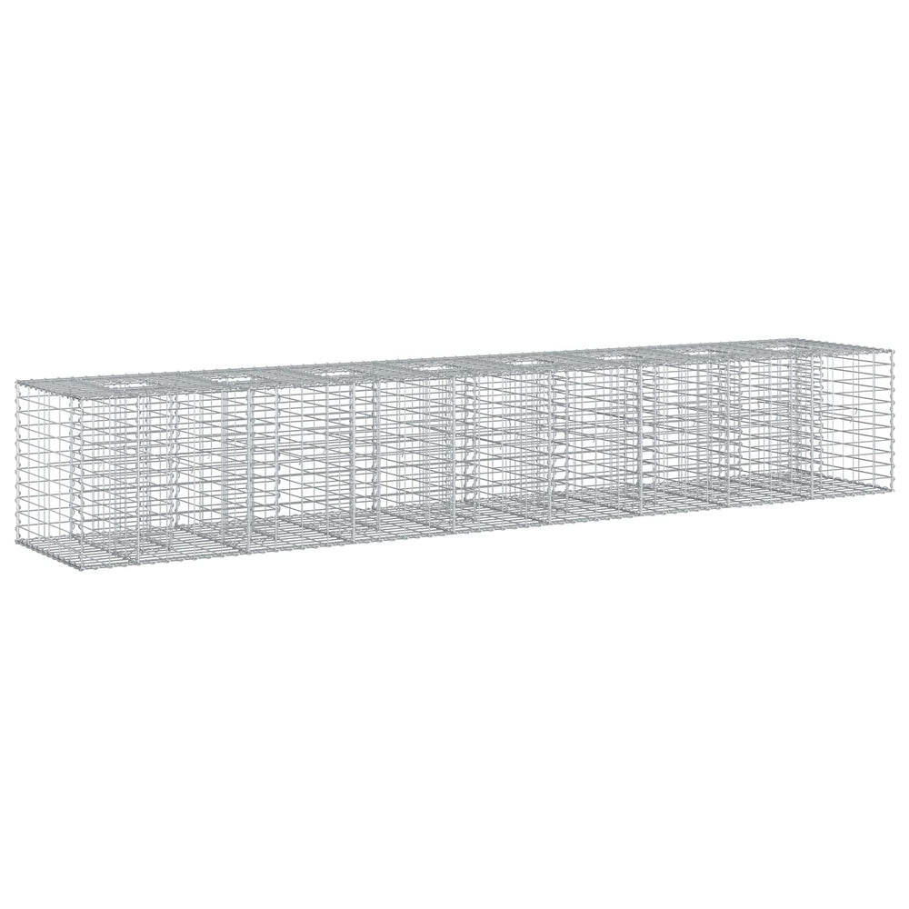 Gabioninė pakelta lova 2 pcs Sidabro 340 x 60 x 55 cm