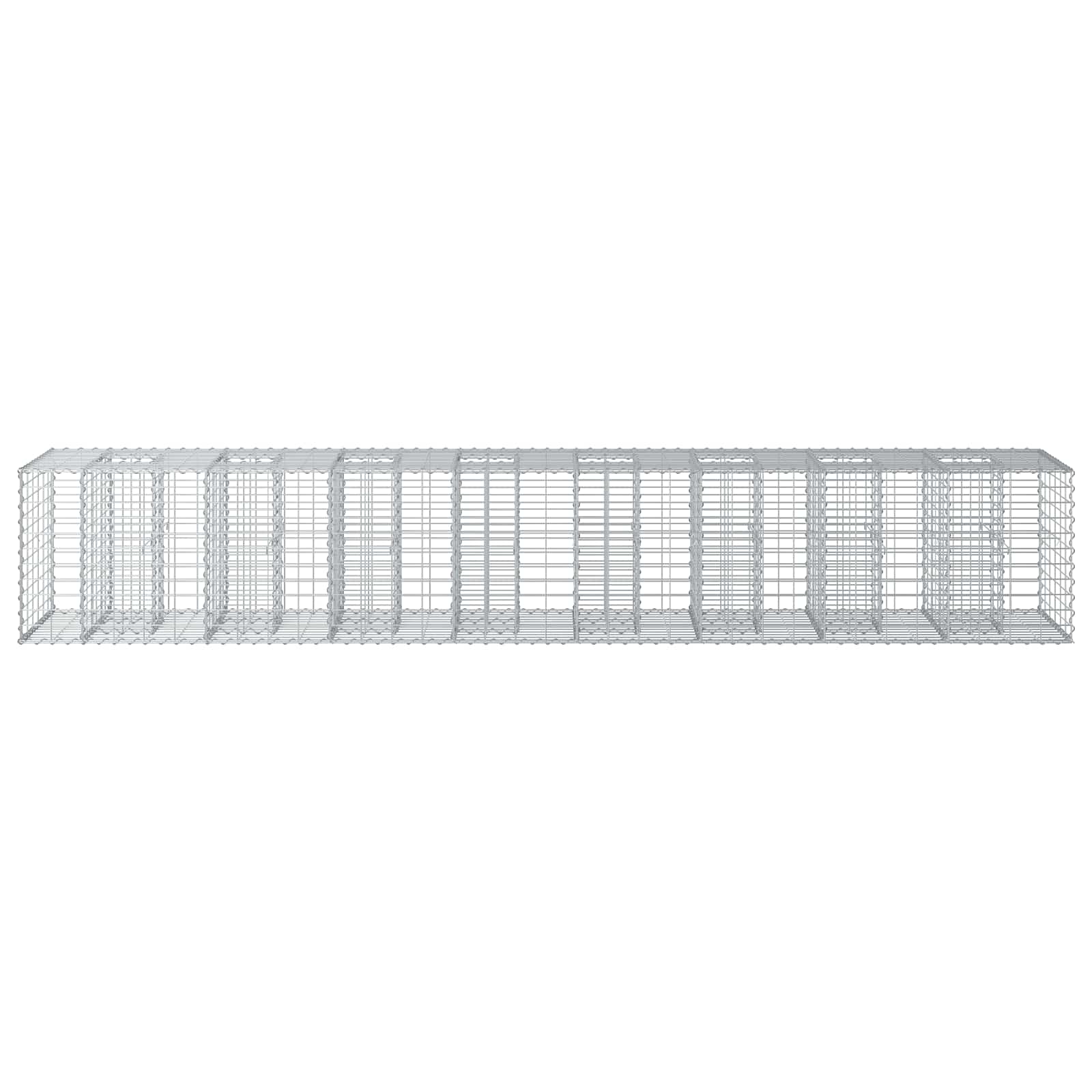 Gabionu paaugstinātā dobe 2 gab. sudraba 340 x 60 x 55 cm