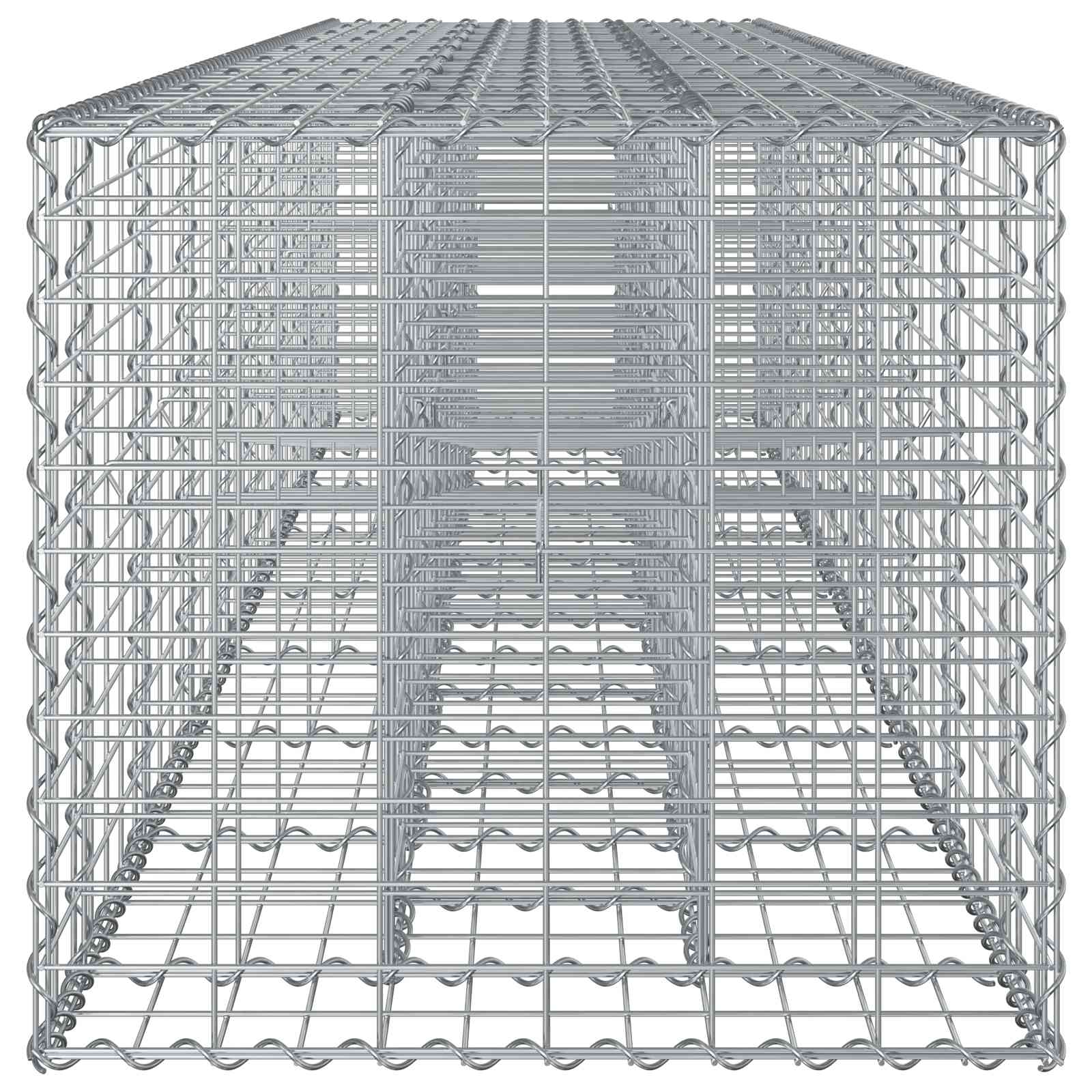 Gabionu paaugstinātā dobe 2 gab. sudraba 340 x 60 x 55 cm
