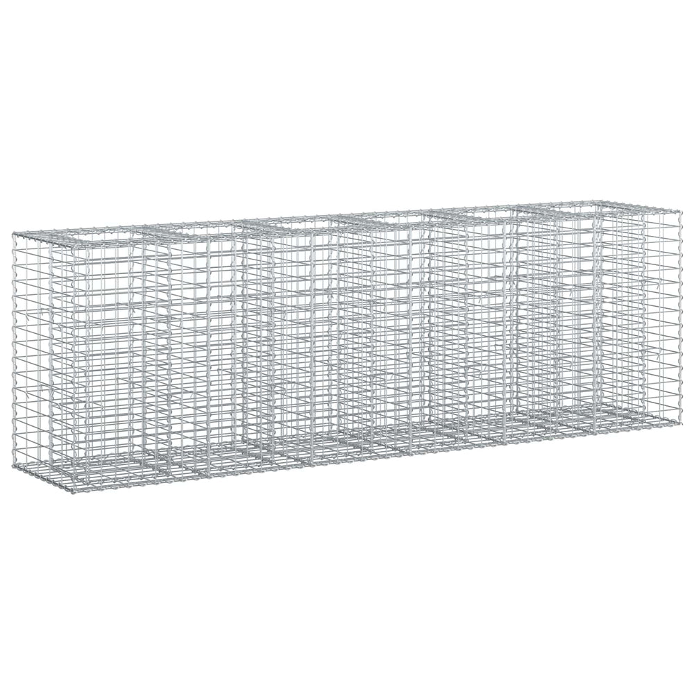 Gabioninė pakelta lova 2 pcs Sidabro 250 x 50 x 80 cm