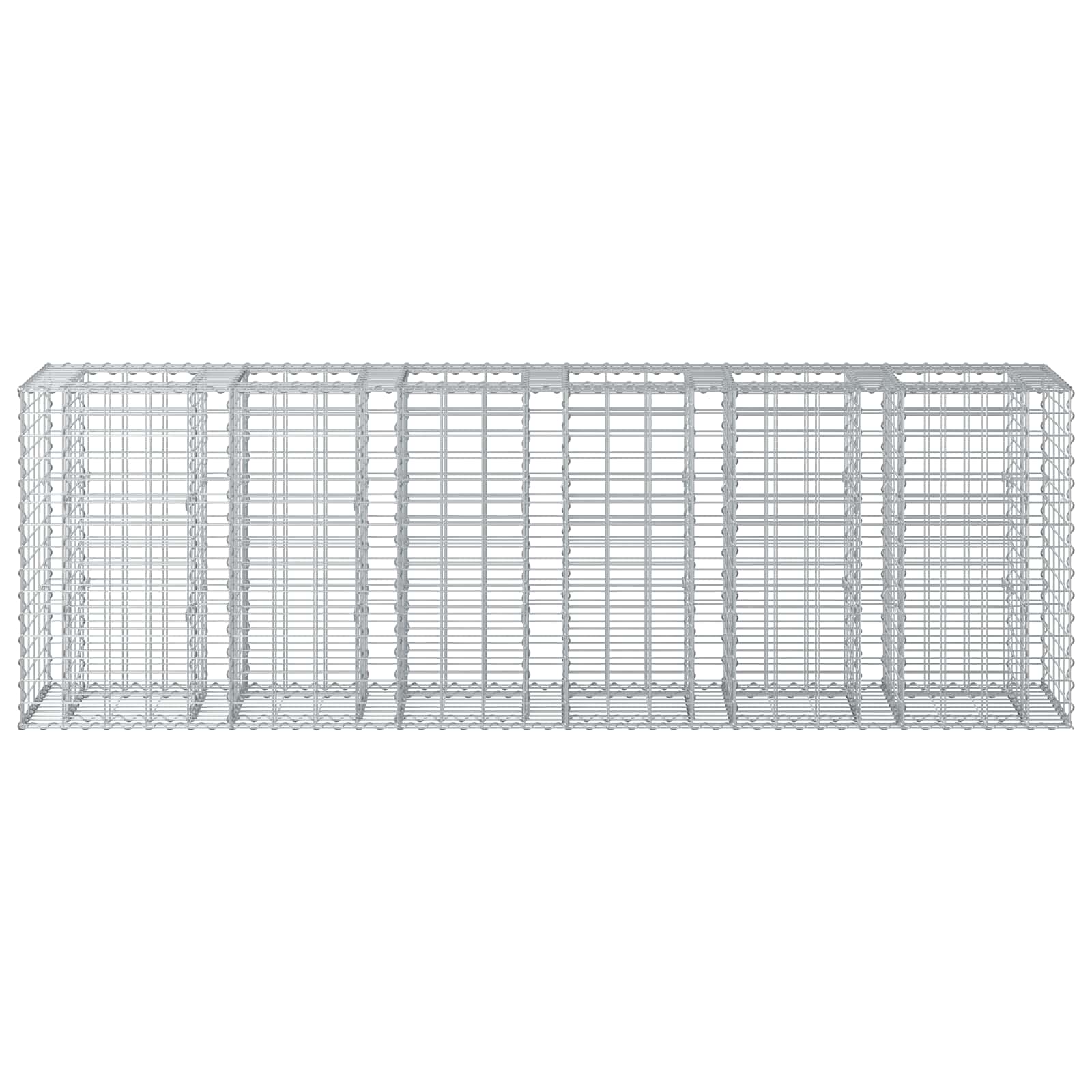Gabioninė pakelta lova 2 pcs Sidabro 250 x 50 x 80 cm