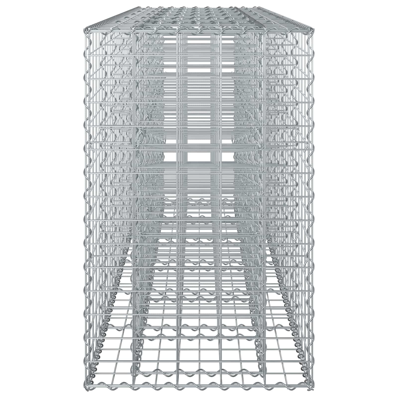 Gabioninė pakelta lova 2 pcs Sidabro 250 x 50 x 80 cm