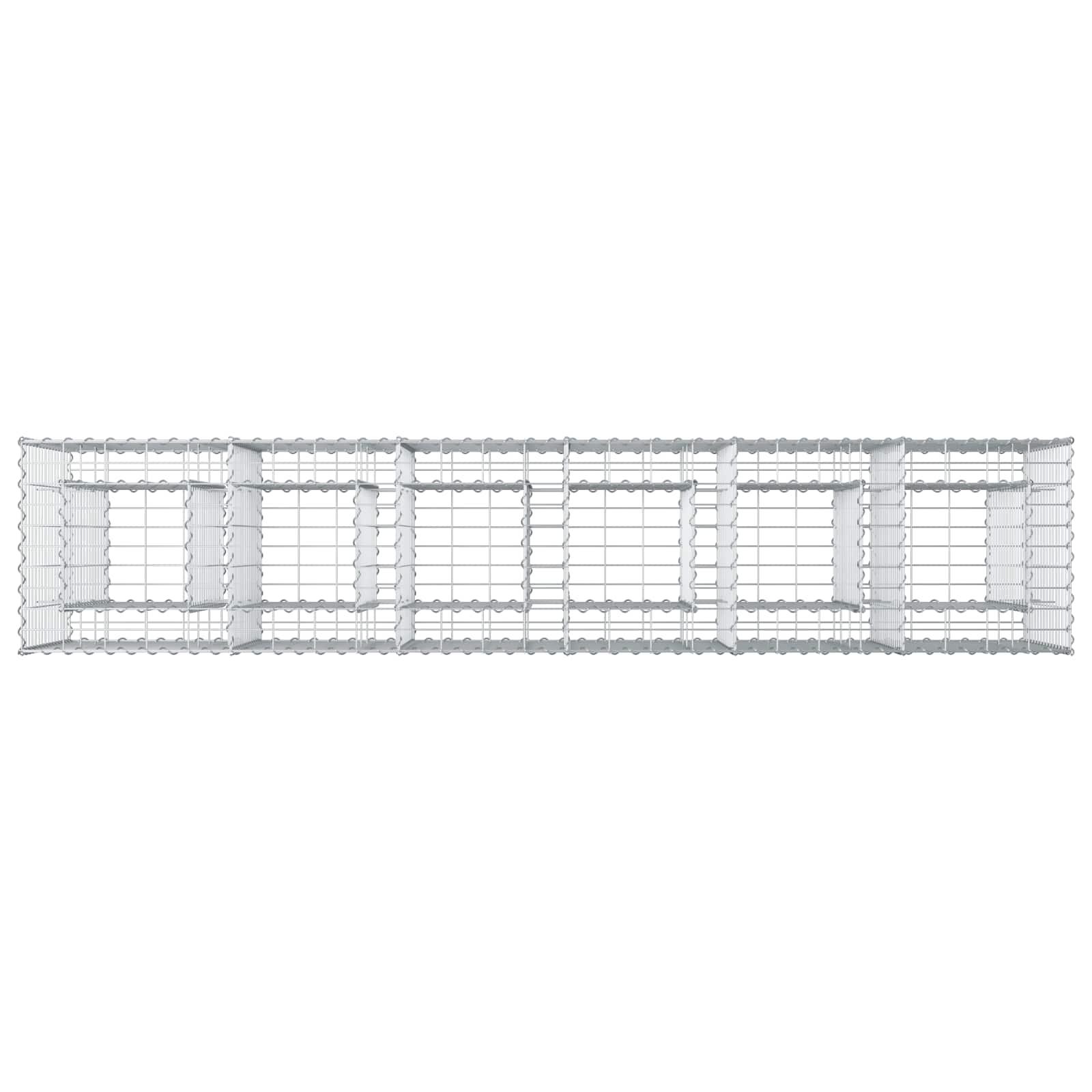 Gabioninė pakelta lova 2 pcs Sidabro 250 x 50 x 80 cm