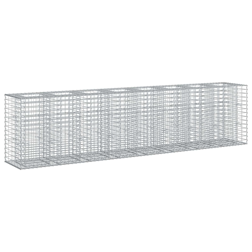 Gabioninė pakelta lova 2 pcs Sidabro 330 x 50 x 80 cm