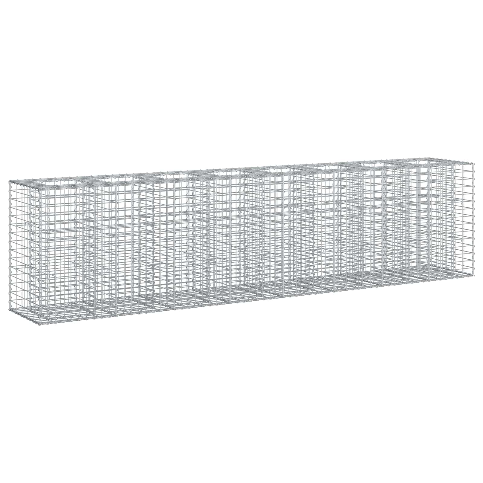 Gabioninė pakelta lova 2 pcs Sidabro 330 x 50 x 80 cm