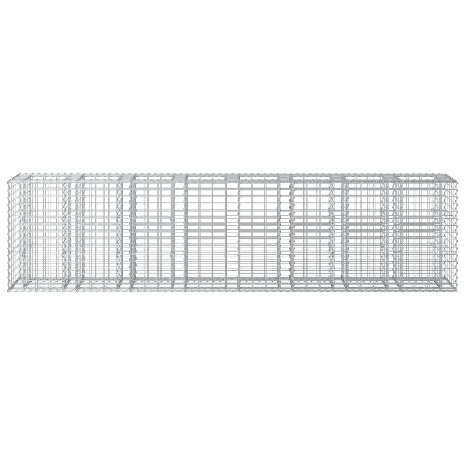 Gabioninė pakelta lova 2 pcs Sidabro 330 x 50 x 80 cm