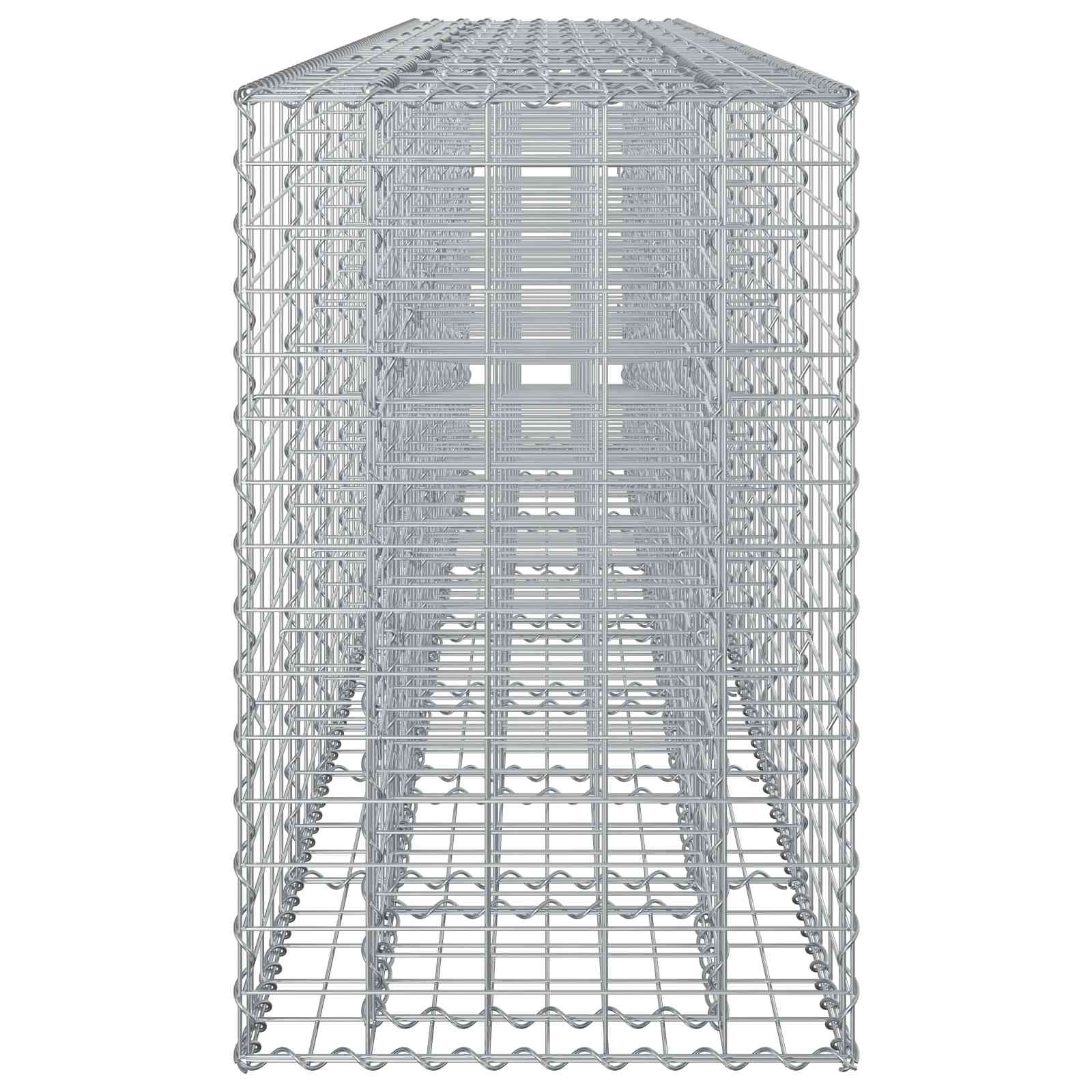 Gabioninė pakelta lova 2 pcs Sidabro 330 x 50 x 80 cm