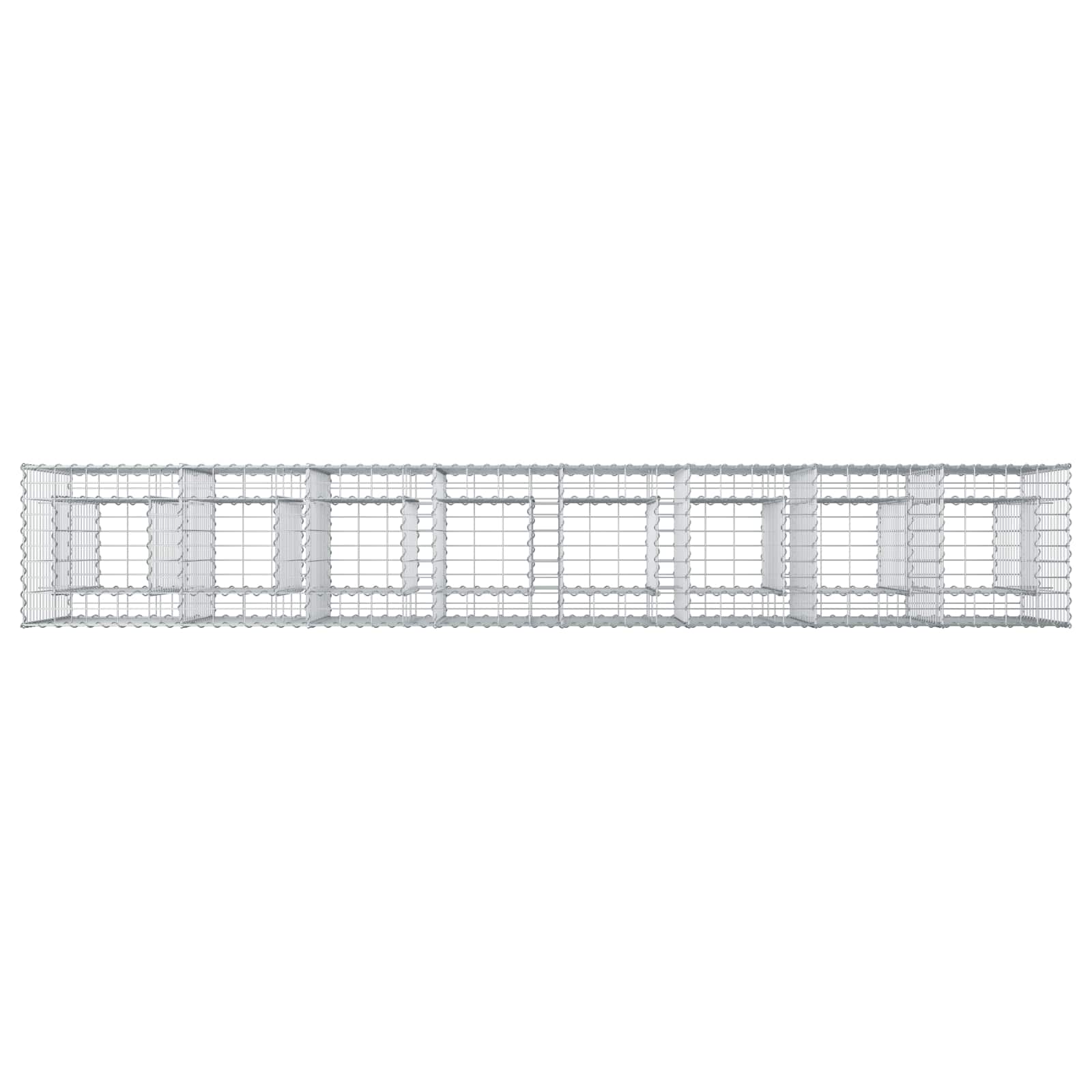 Gabioninė pakelta lova 2 pcs Sidabro 330 x 50 x 80 cm