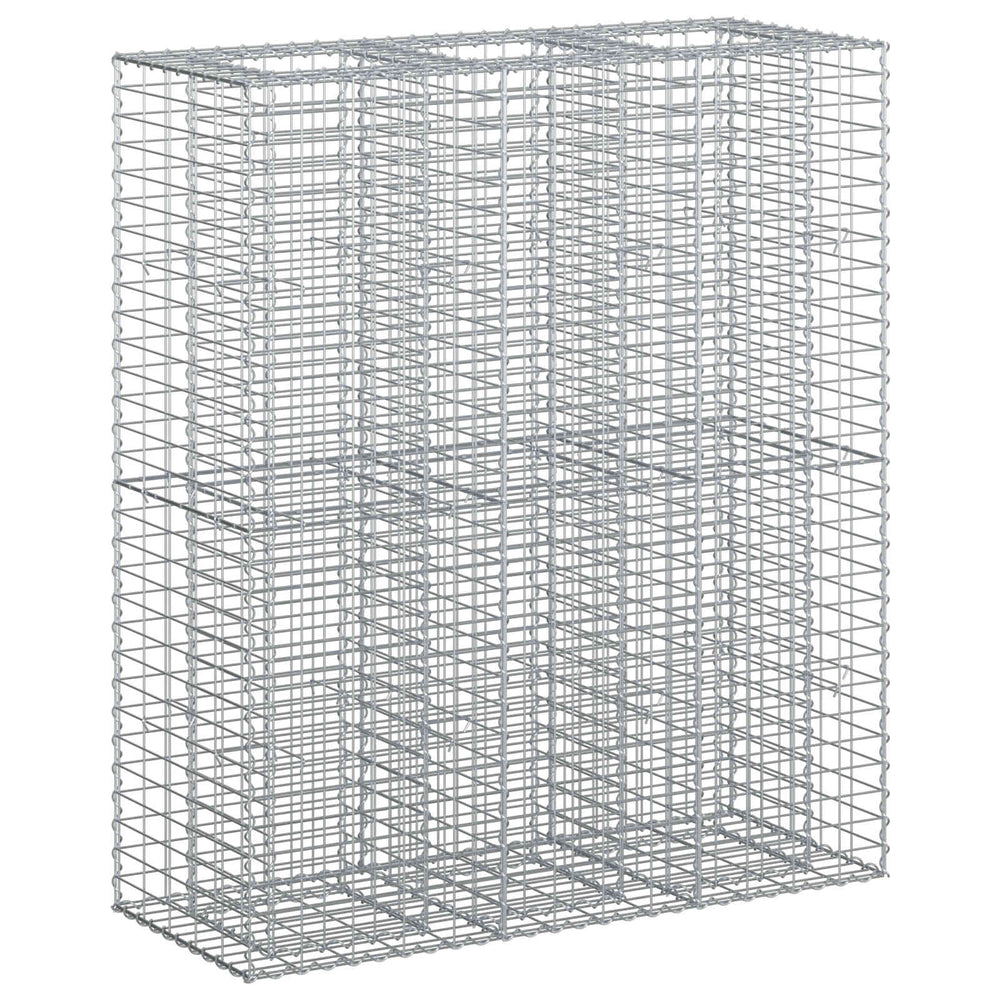 Gabioninė pakelta lova 2 pcs Sidabro 130 x 50 x 150 cm