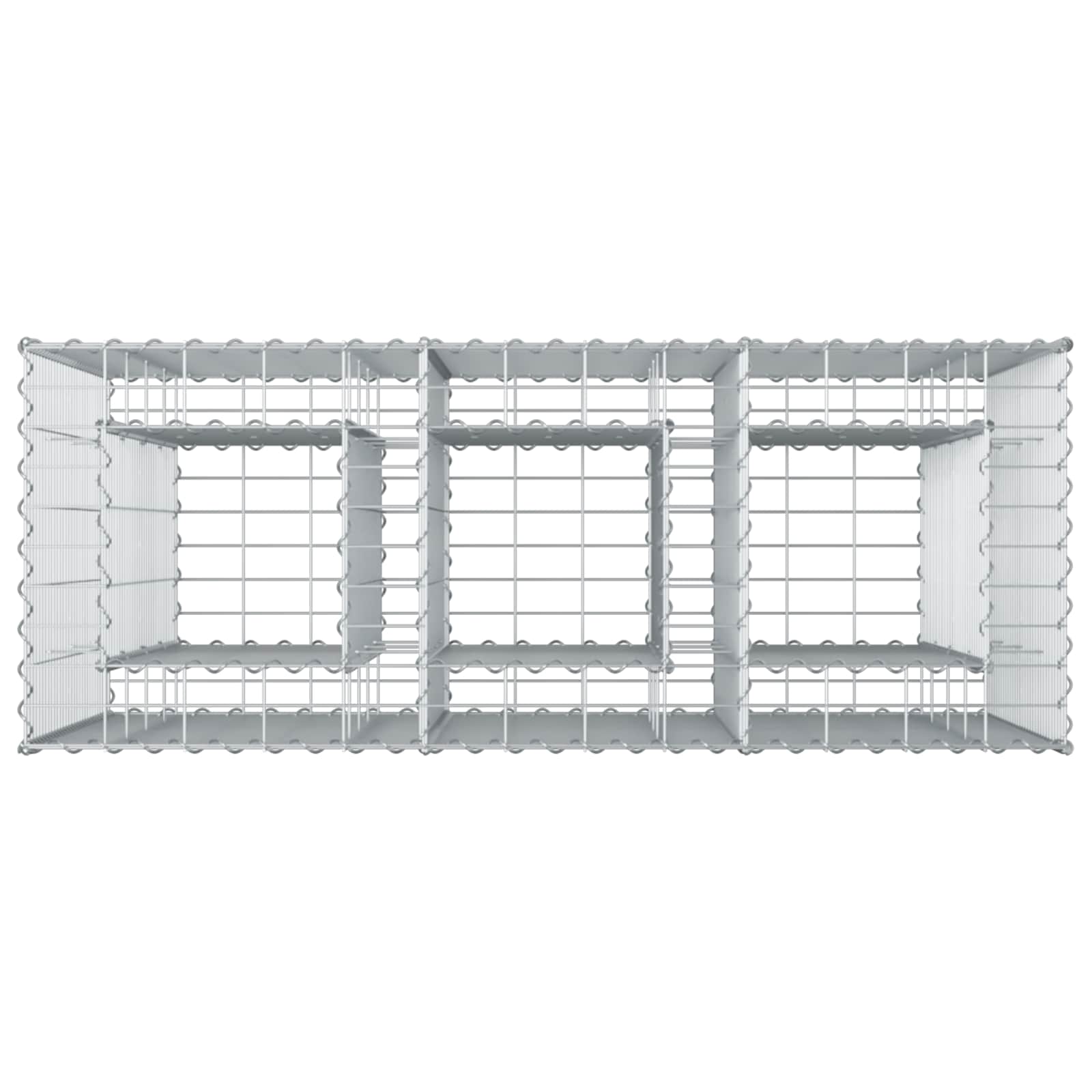 Gabionu paaugstināta dobe 2 gab. Sudraba 130 x 50 x 150 cm