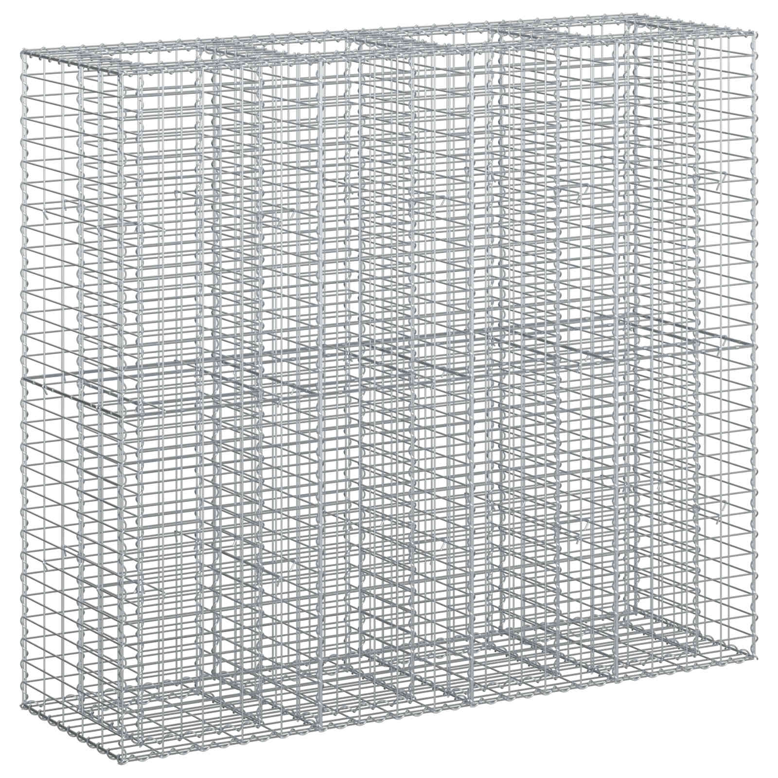 Gabioninė pakelta lova 2 pcs Sidabro 170 x 50 x 150 cm