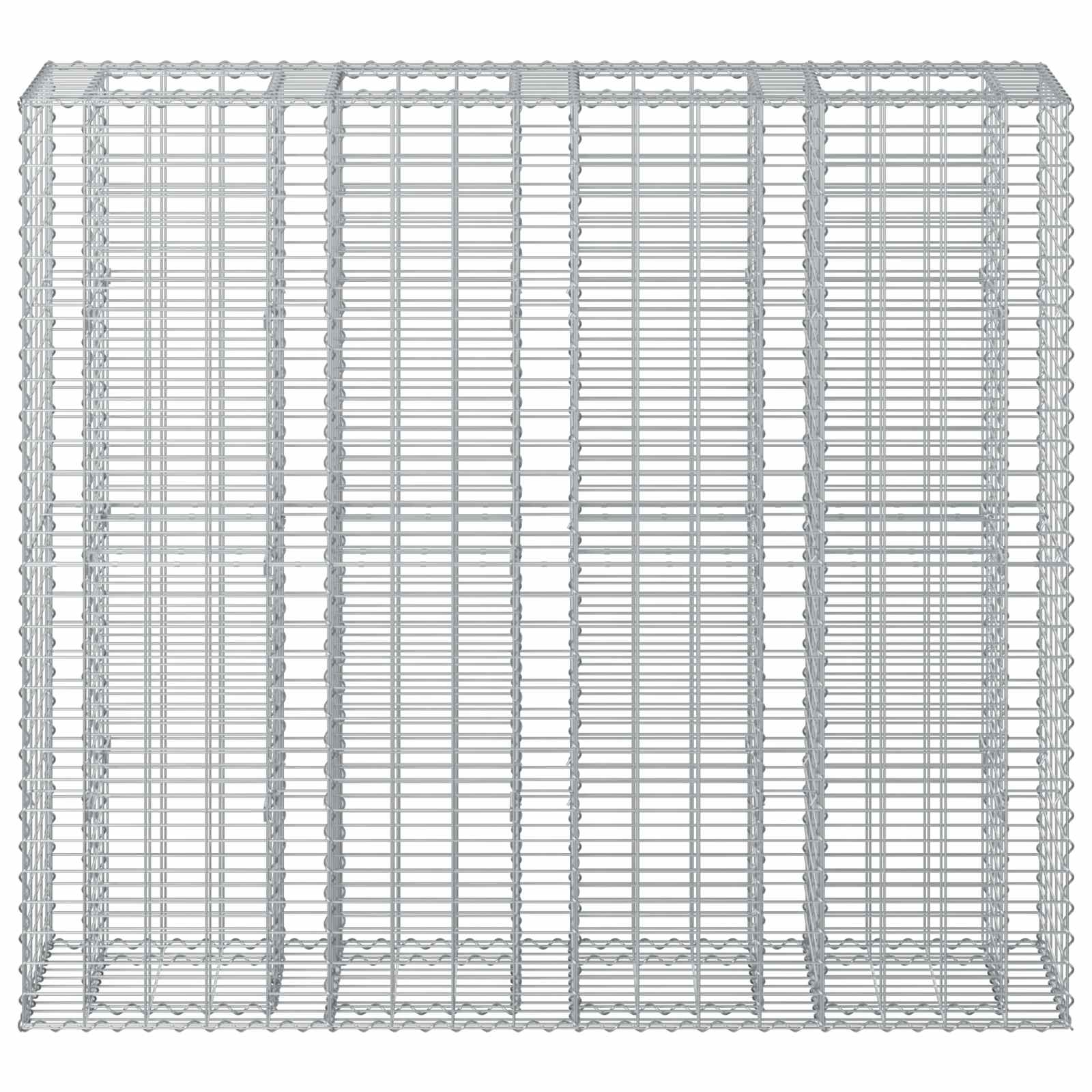 Gabioninė pakelta lova 2 pcs Sidabro 170 x 50 x 150 cm
