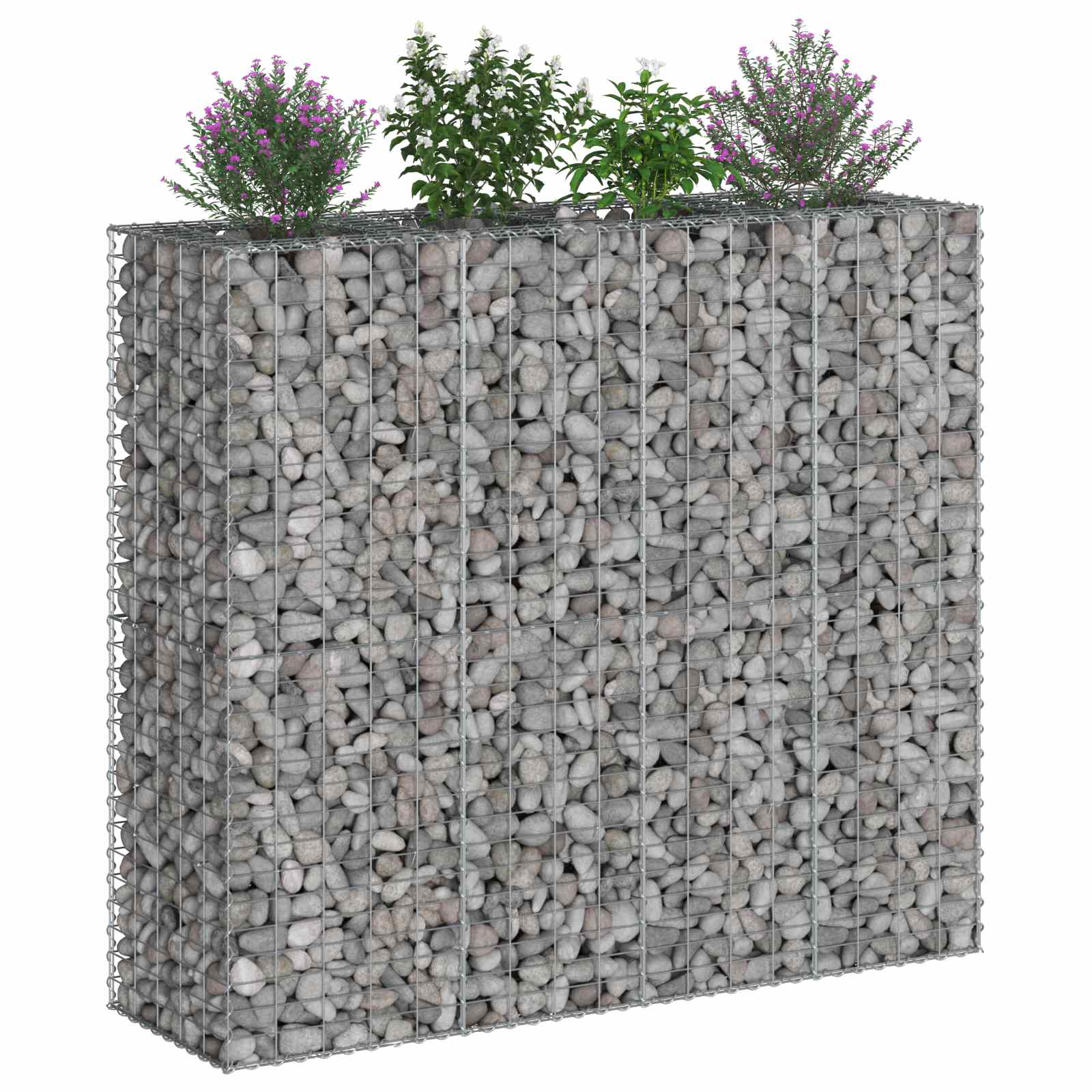 Gabioninė pakelta lova 2 pcs Sidabro 170 x 50 x 150 cm