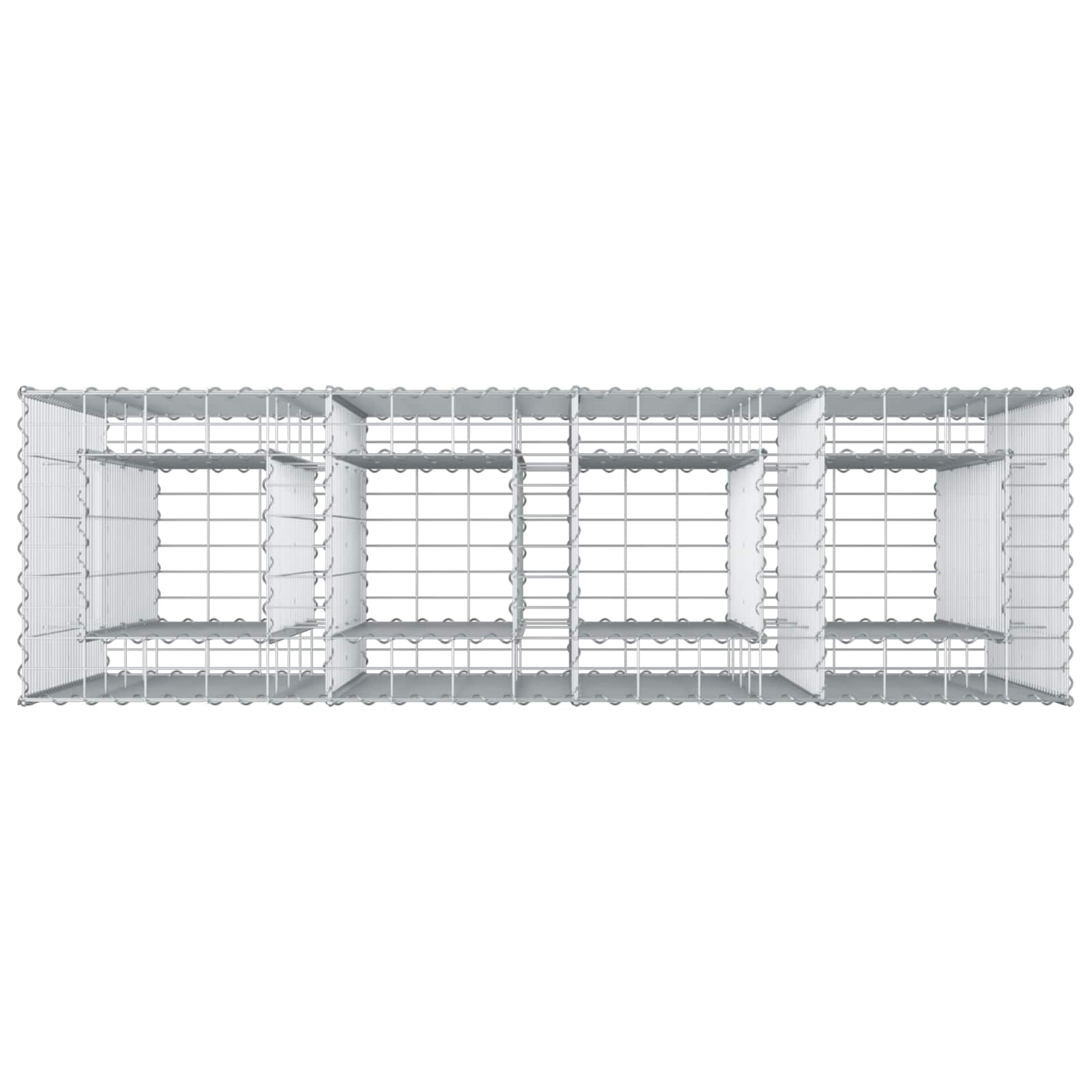 Gabioninė pakelta lova 2 pcs Sidabro 170 x 50 x 150 cm