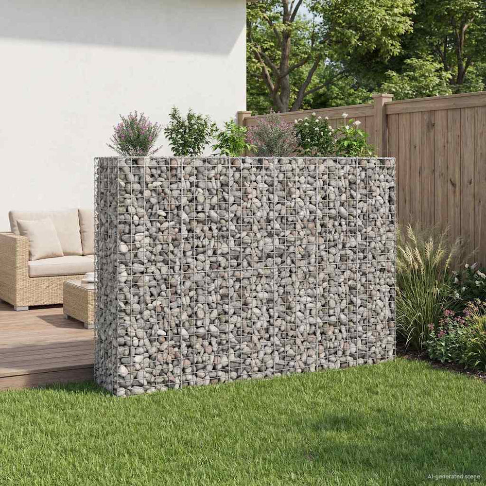 Gabioninė pakelta lova 3 pcs Sidabro 250 x 50 x 150 cm