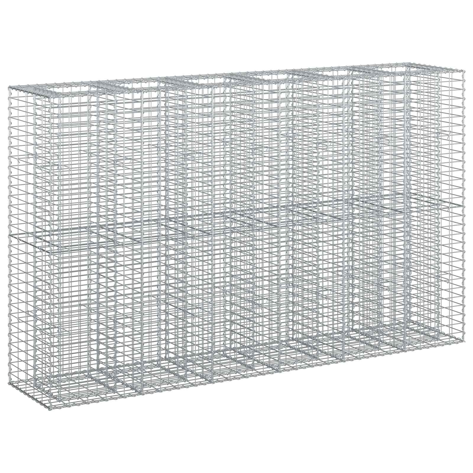 Gabionu paaugstināta dobe 3 gab. sudraba 250 x 50 x 150 cm