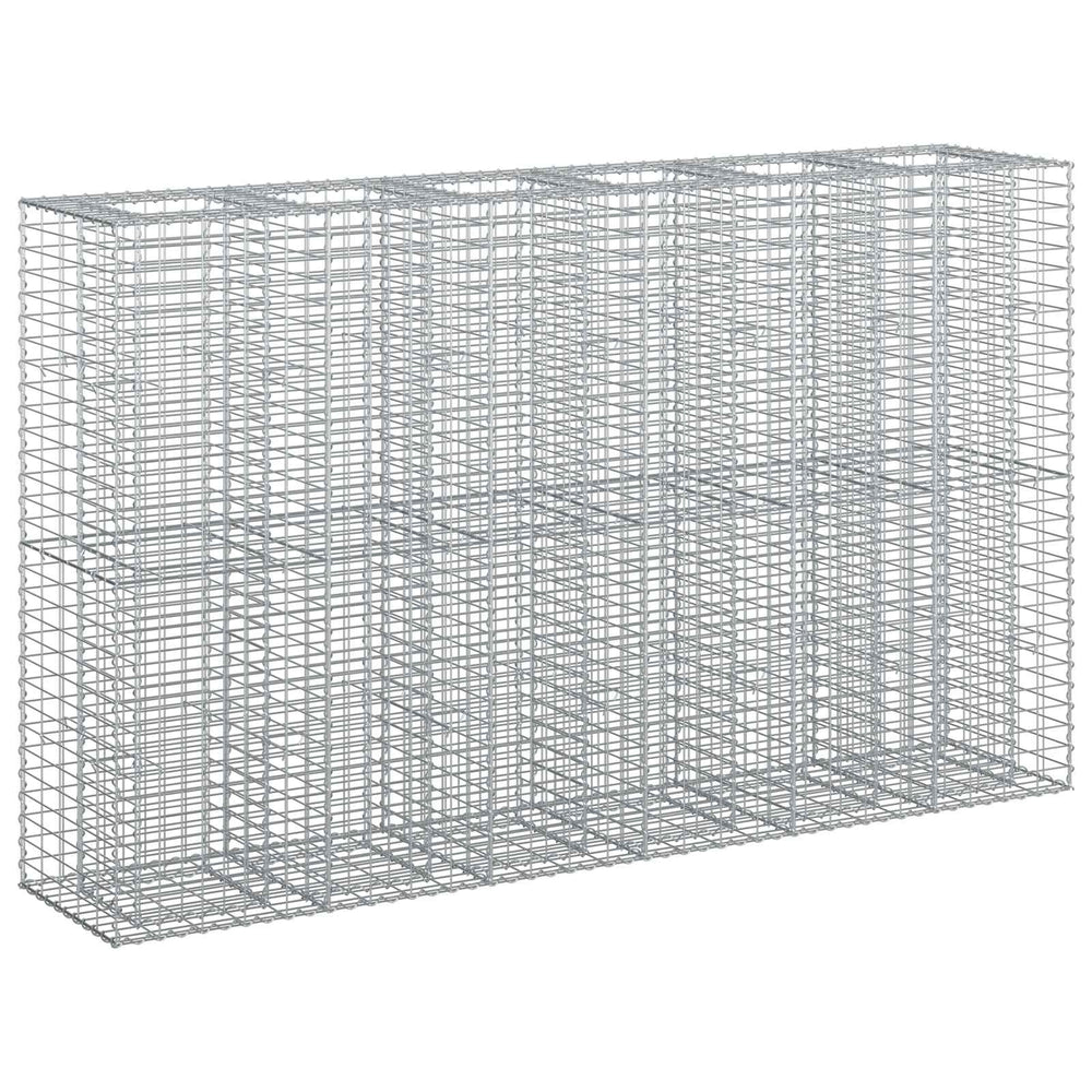 Gabioninė pakelta lova 3 pcs Sidabro 250 x 50 x 150 cm
