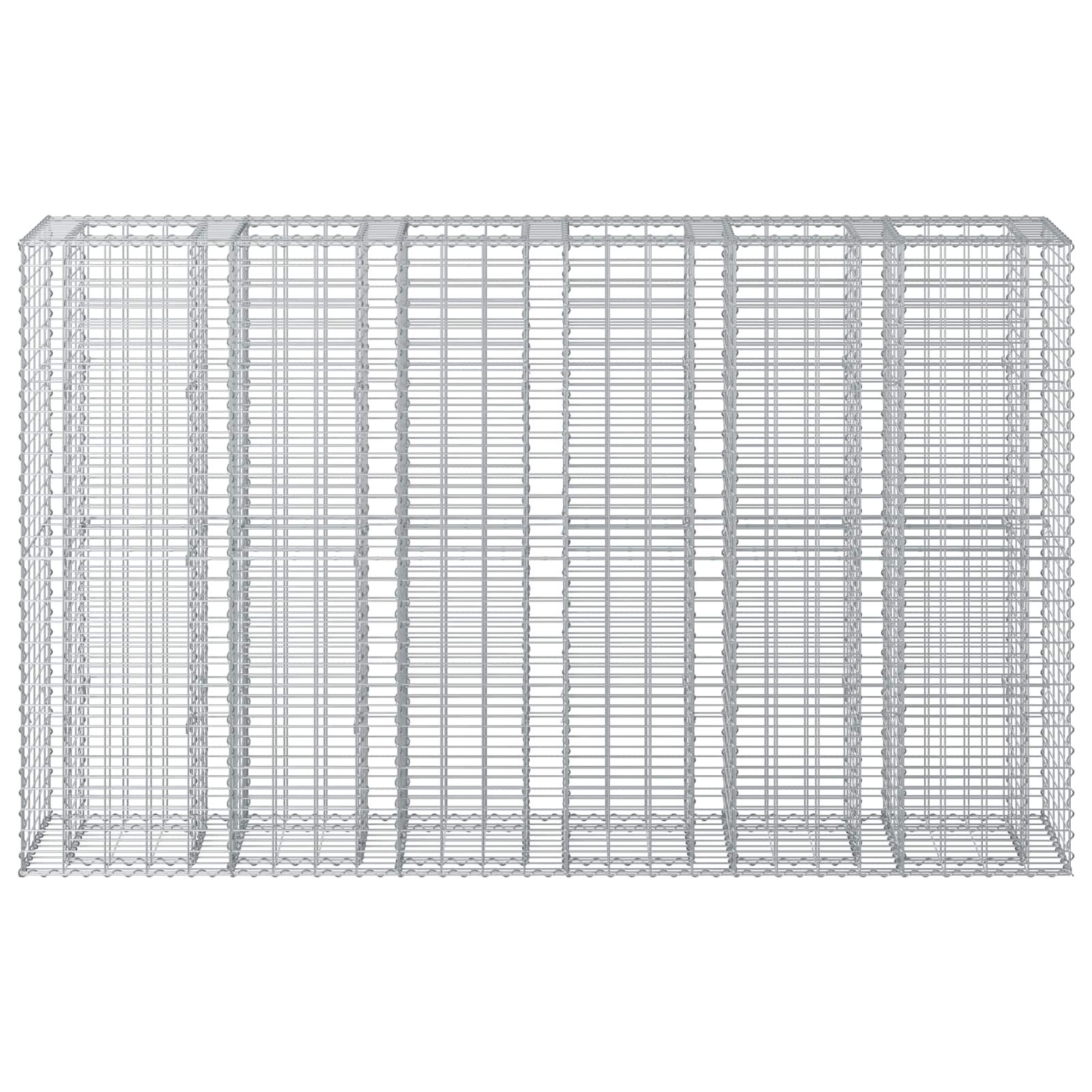 Gabionu paaugstināta dobe 3 gab. sudraba 250 x 50 x 150 cm