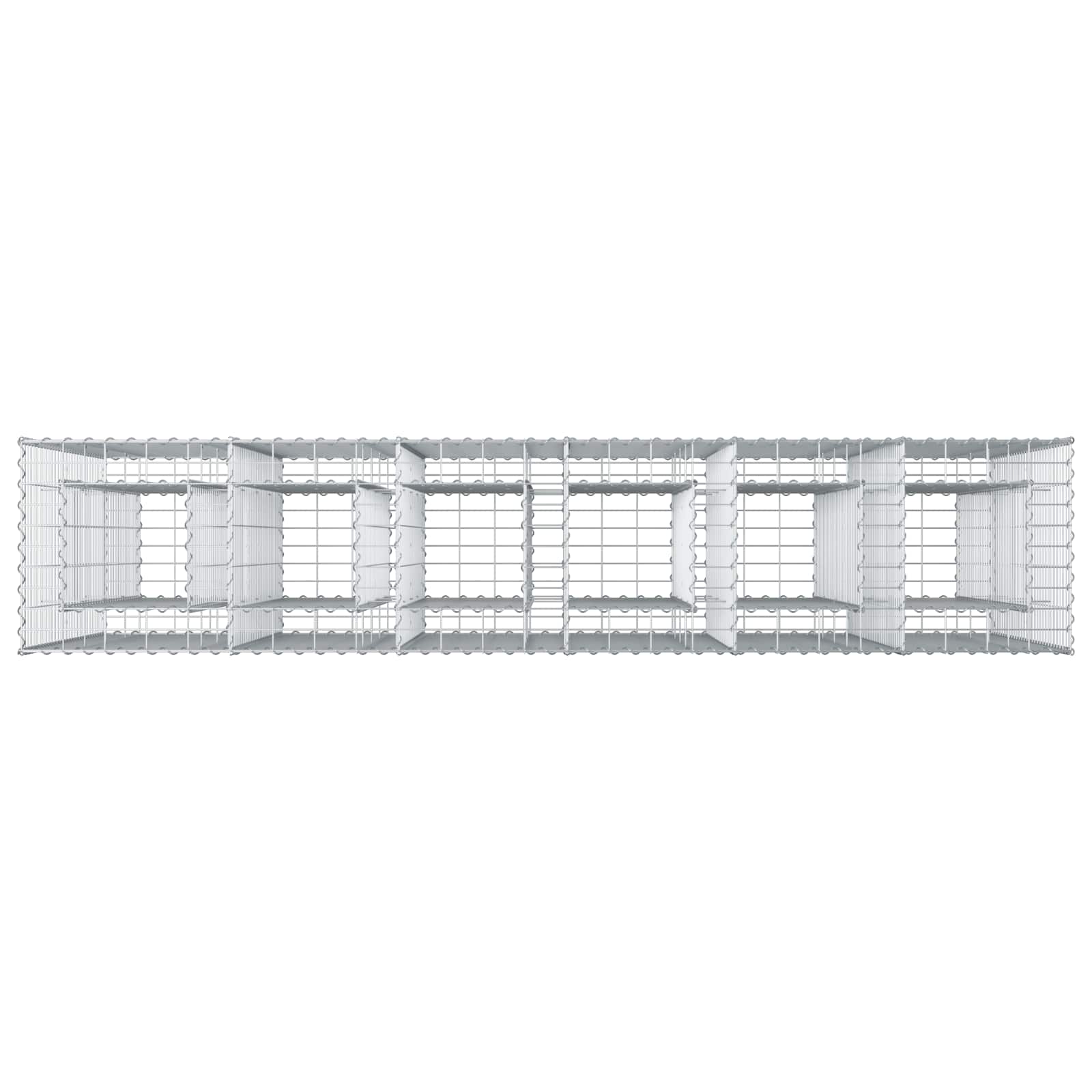 Gabionu paaugstināta dobe 3 gab. sudraba 250 x 50 x 150 cm