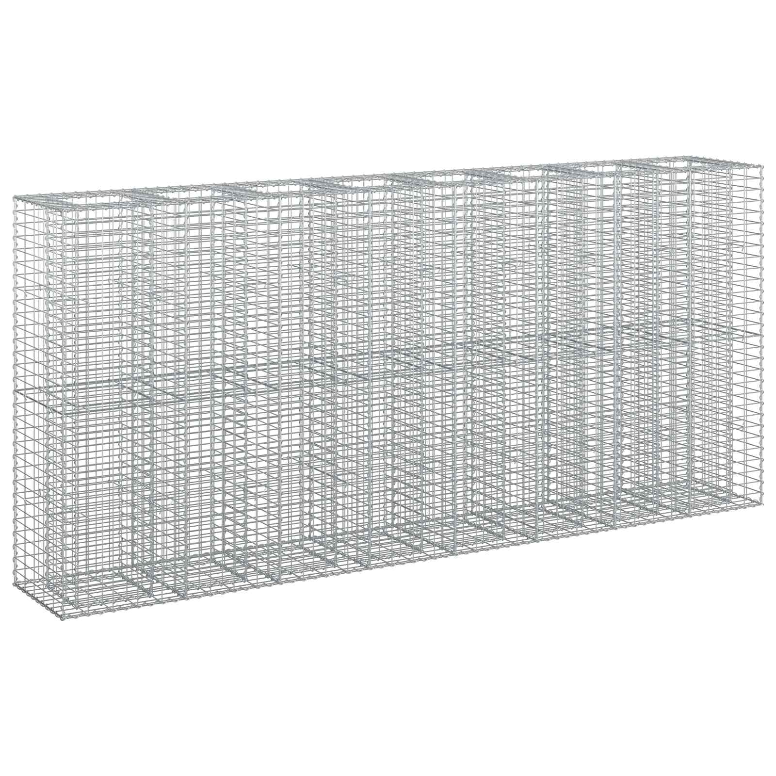 Gabioninė pakelta lova 4 pcs Sidabro 330 x 50 x 150 cm