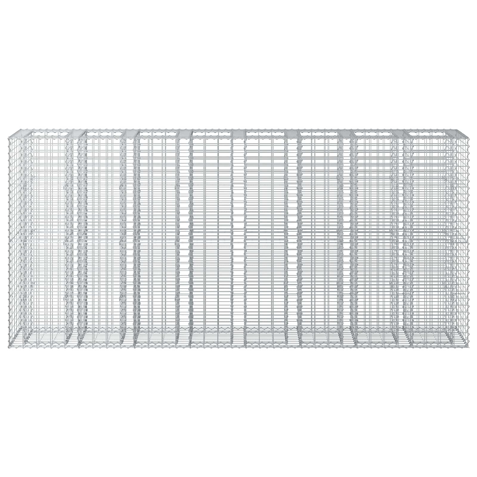Gabioninė pakelta lova 4 pcs Sidabro 330 x 50 x 150 cm