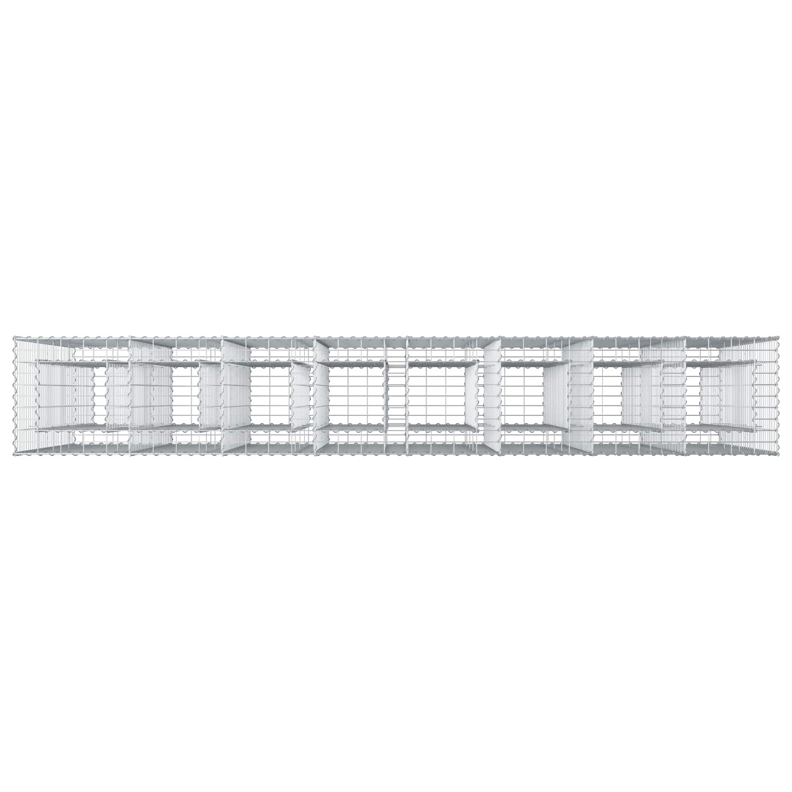 Gabioninė pakelta lova 4 pcs Sidabro 330 x 50 x 150 cm