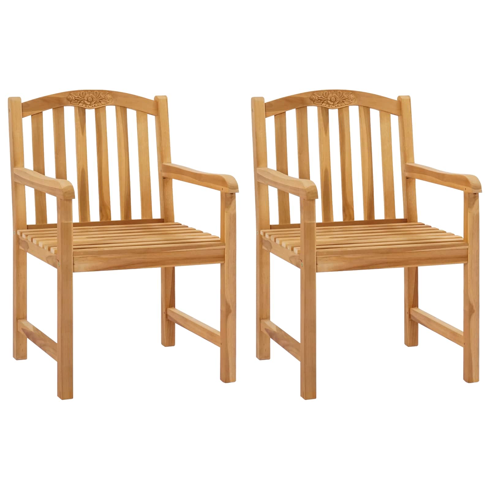 Rankomis raižyta rožių kėdė 2 pcs Natūrali 58 x 60 x 90 cm