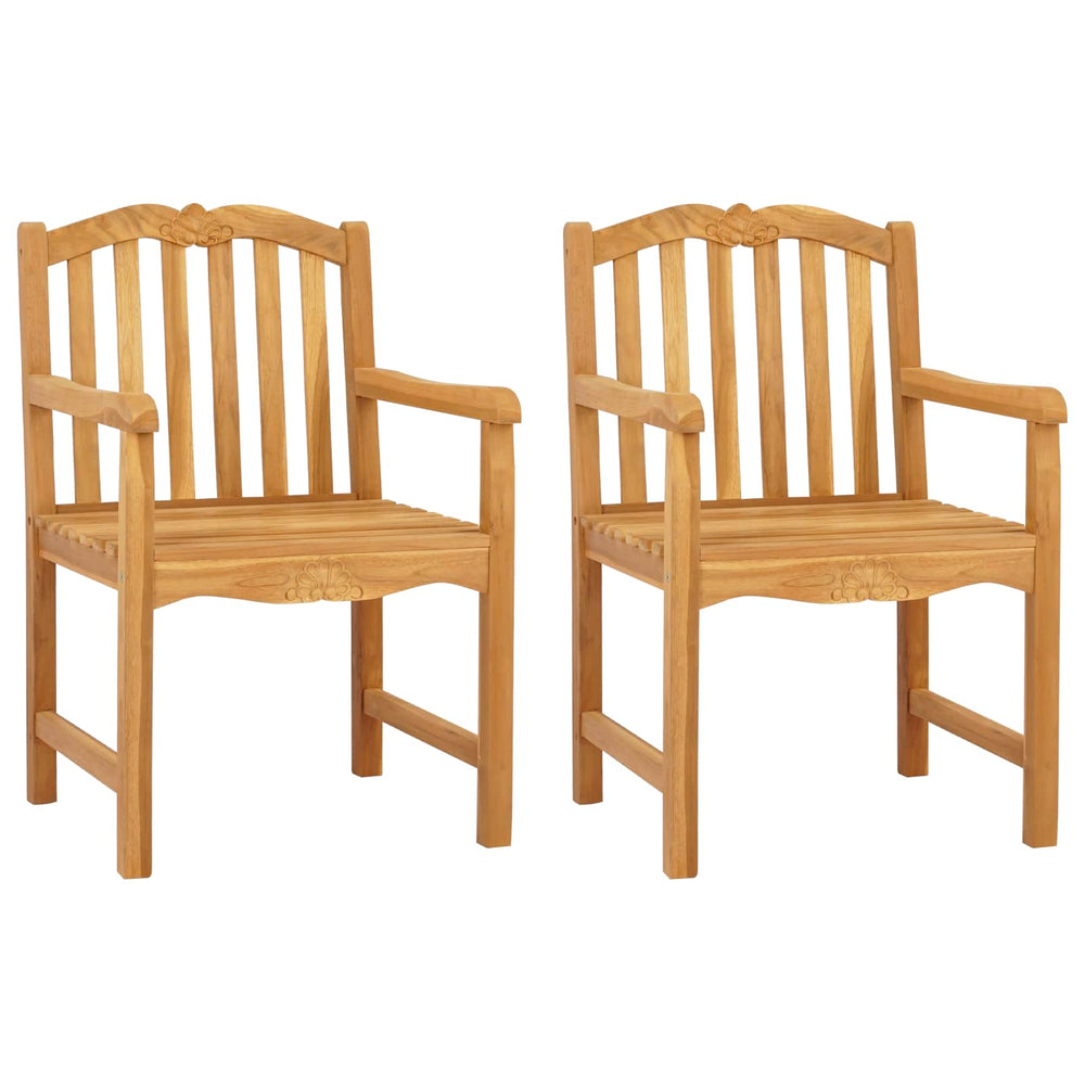 Sodo Kėdė 2 pcs Natūrali 58 x 60 x 93 cm Kieto teka medžio