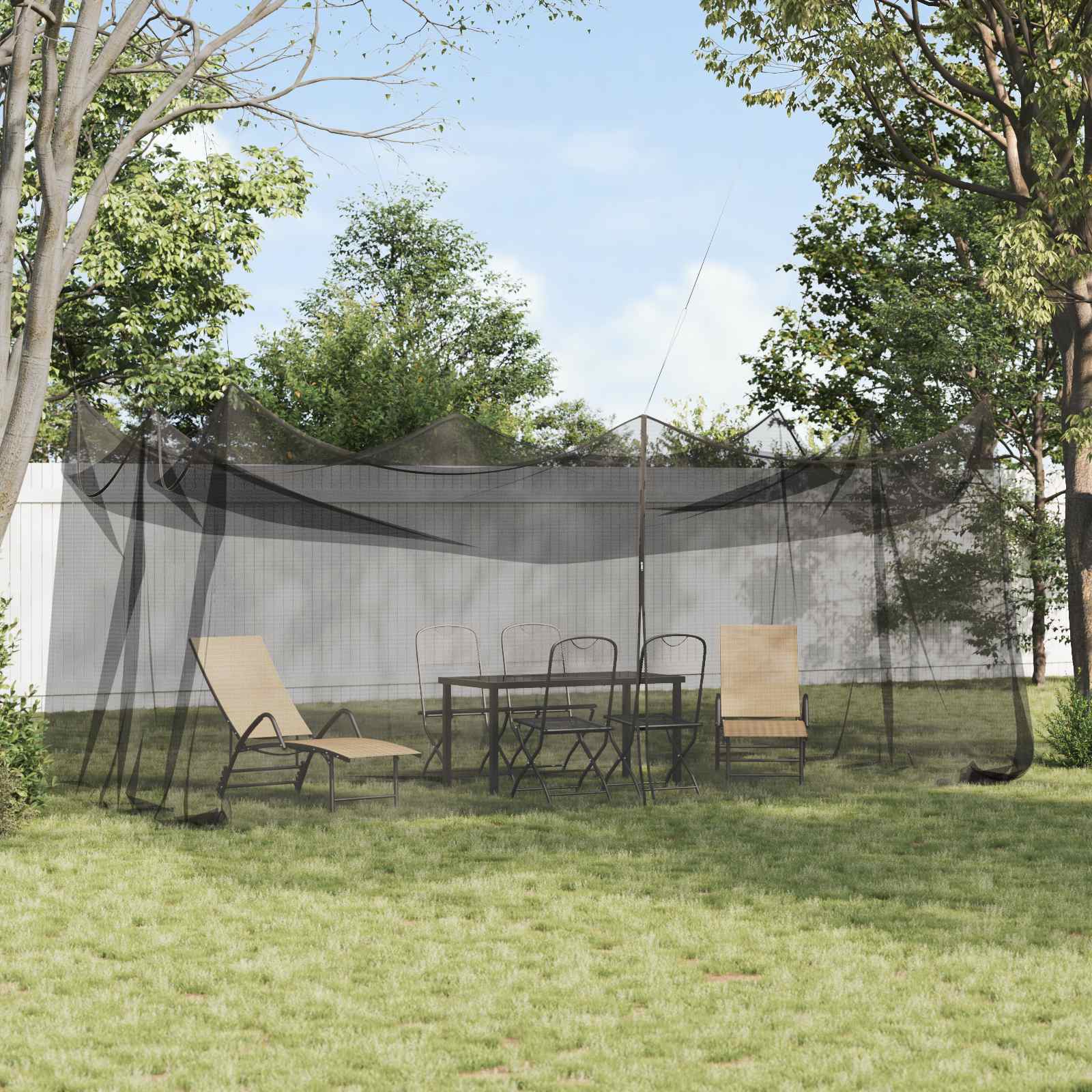 Sodo uodų tinklas 156 akys Juoda 3 x 6 x 2,5 m Poliesteris