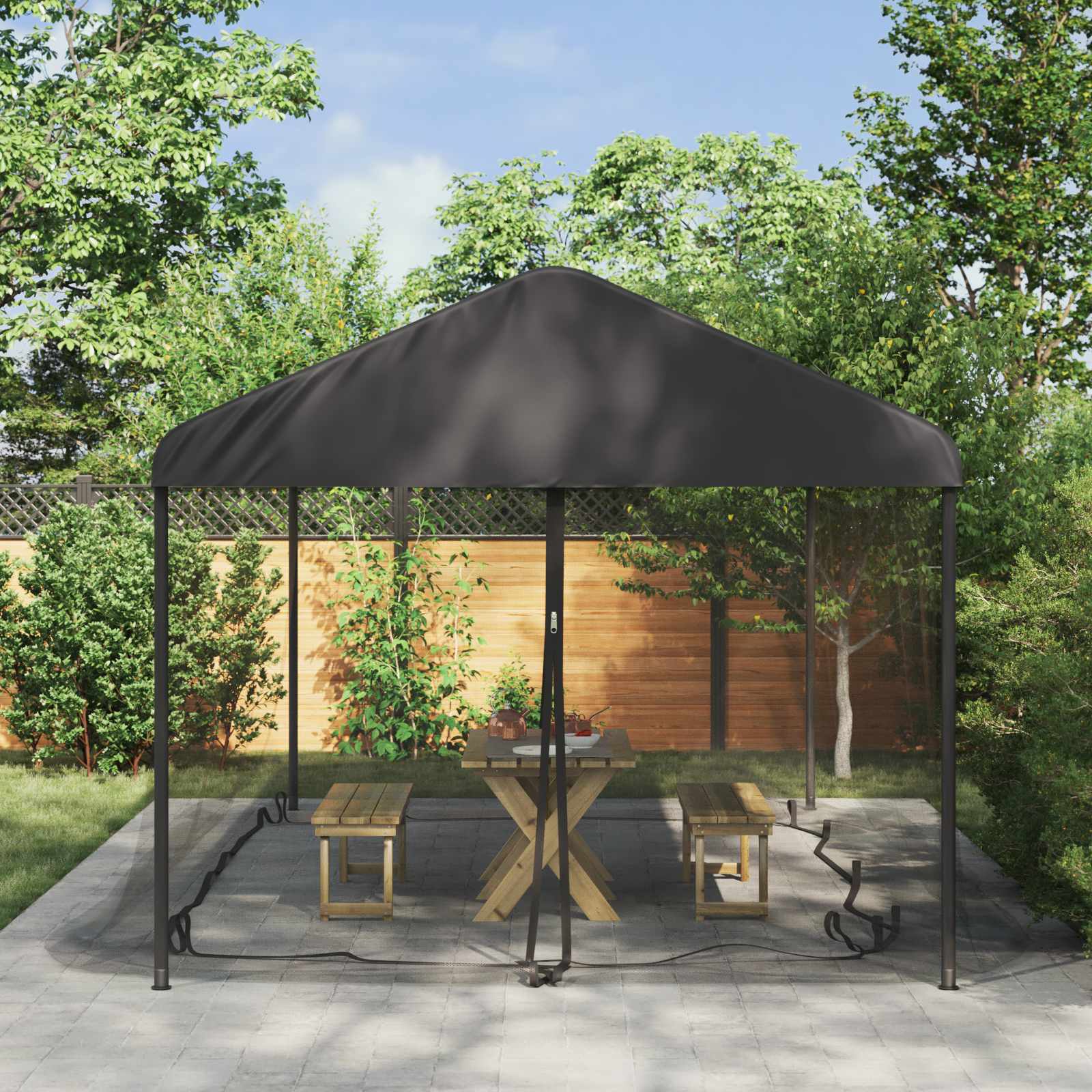 Uodų tinklelį pavėsinei 220 tinklas Juoda 6 x 3 x 2 m