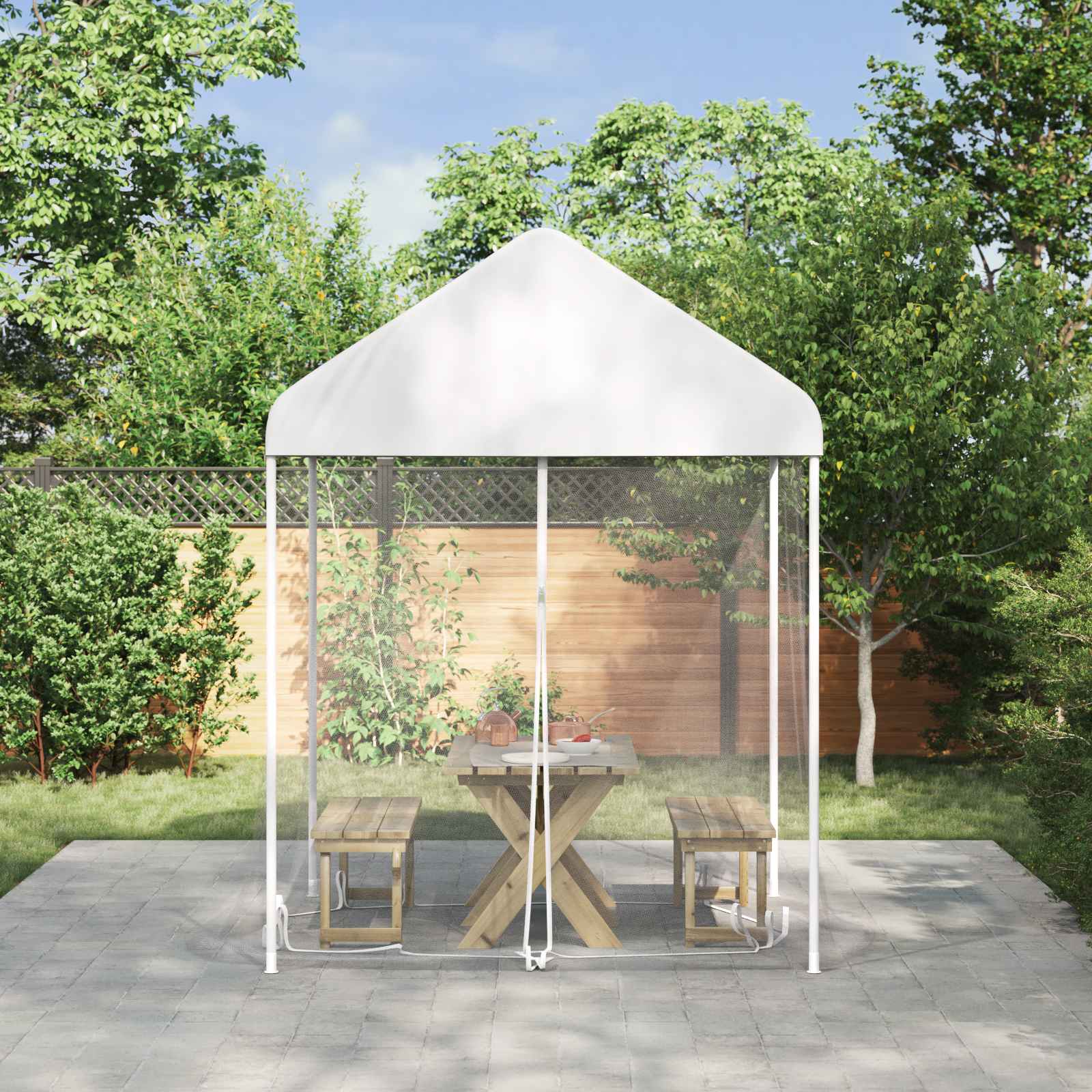 Uodų tinklelį pavėsinei 220 tinklas Balta 2 x 2 x 2 m