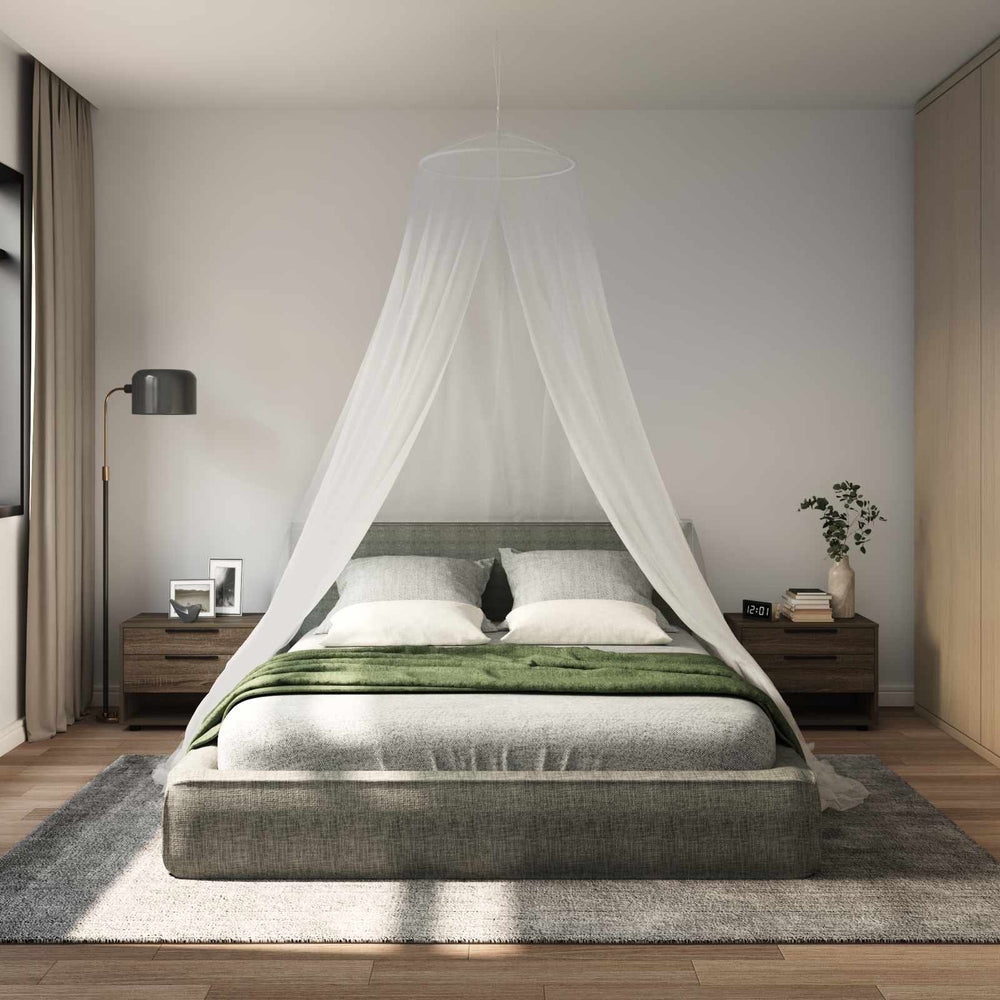Uodų tinklas lovai 3 pcs 156 akies Balta Ø56 x 220 cm