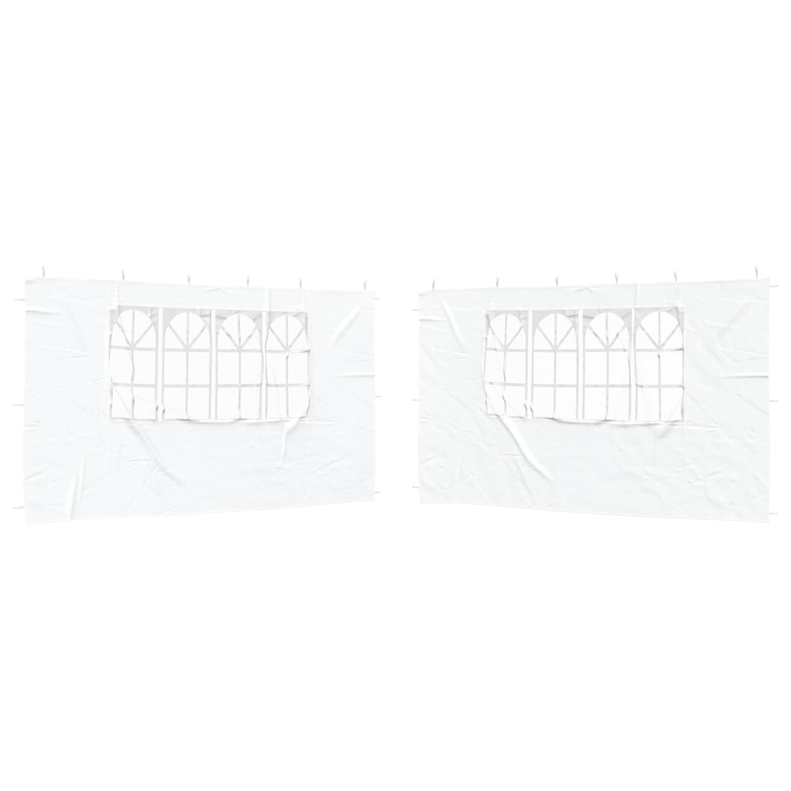 Šventinės palapinės šoninė siena 2 pcs 400 x 195 cm Balta