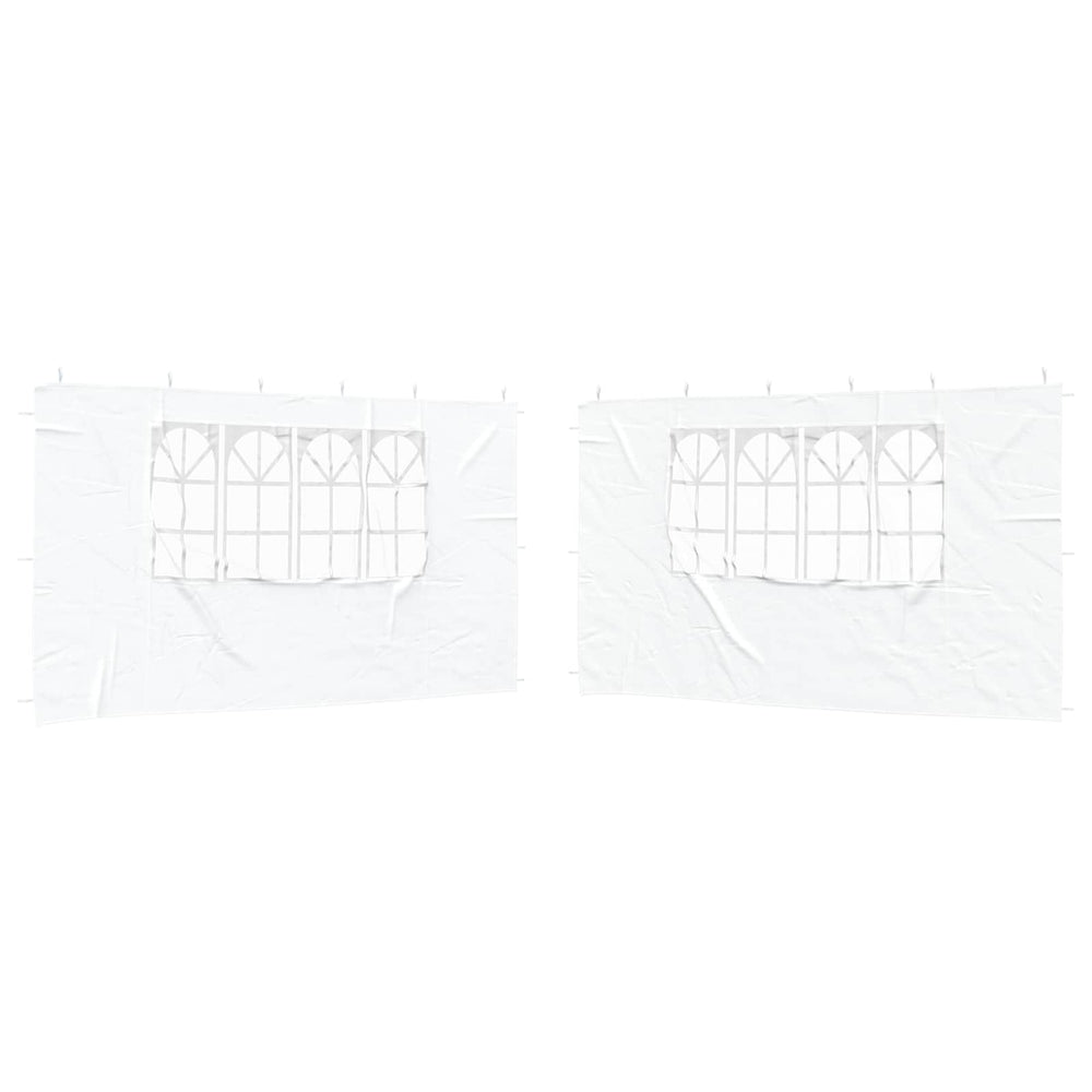 Šventinės palapinės šoninė siena 2 pcs 400 x 195 cm Balta