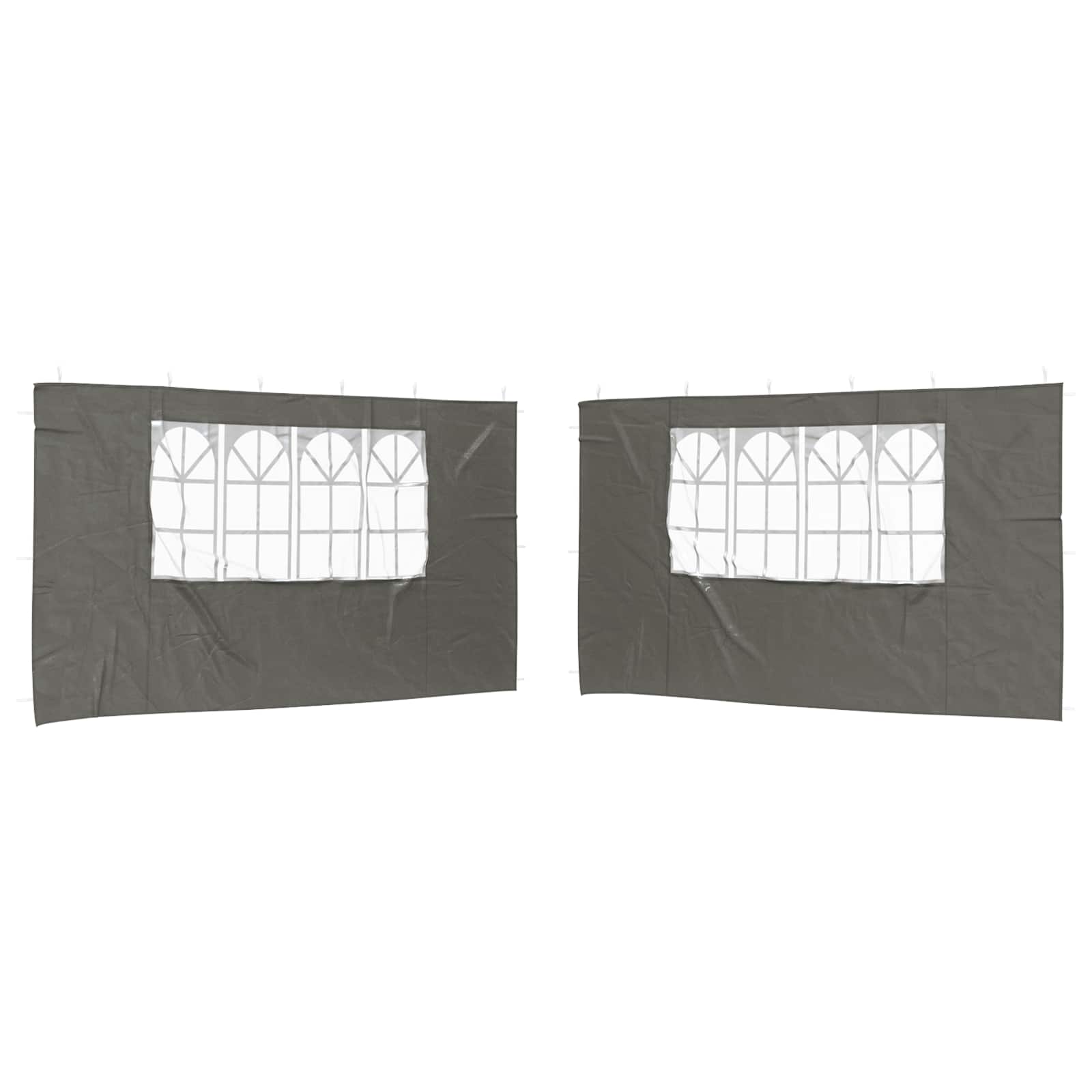 Šventinės palapinės šoninė siena 2 pcs 400 x 195 cm Antracito