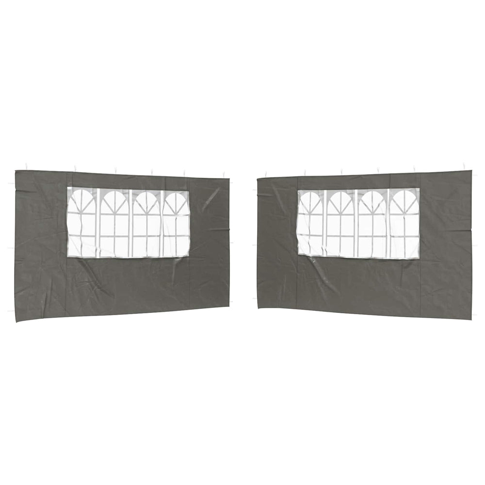 Šventinės palapinės šoninė siena 2 pcs 400 x 195 cm Antracito