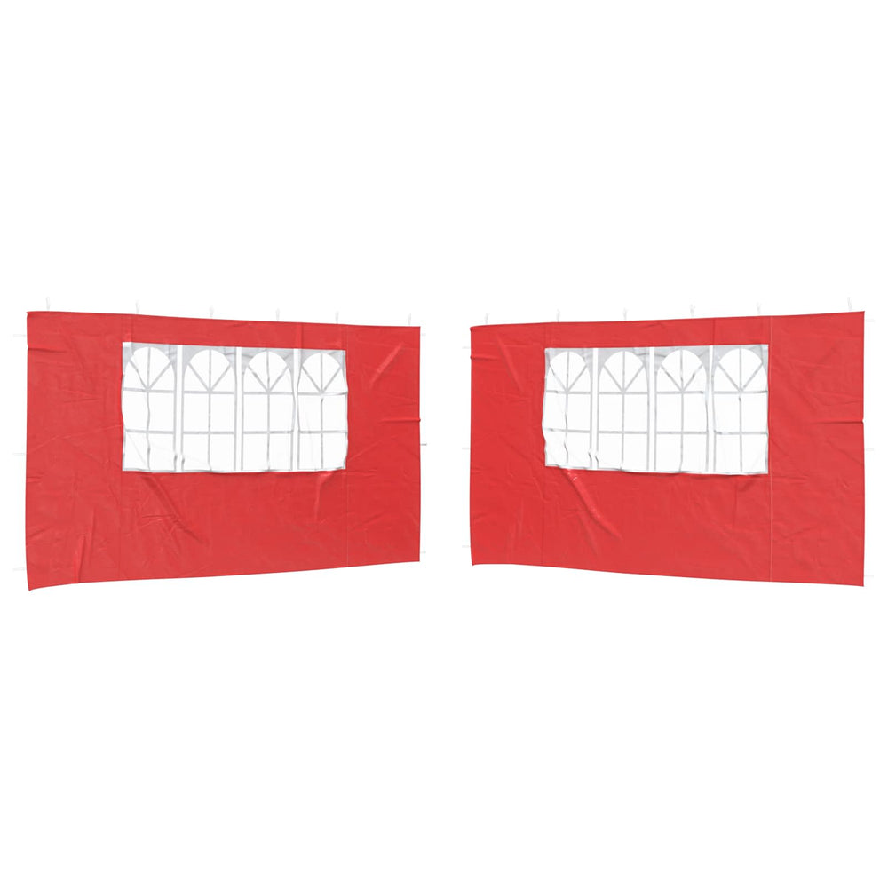 Šventinės palapinės šoninė siena 2 pcs 400 x 195 cm Raudona