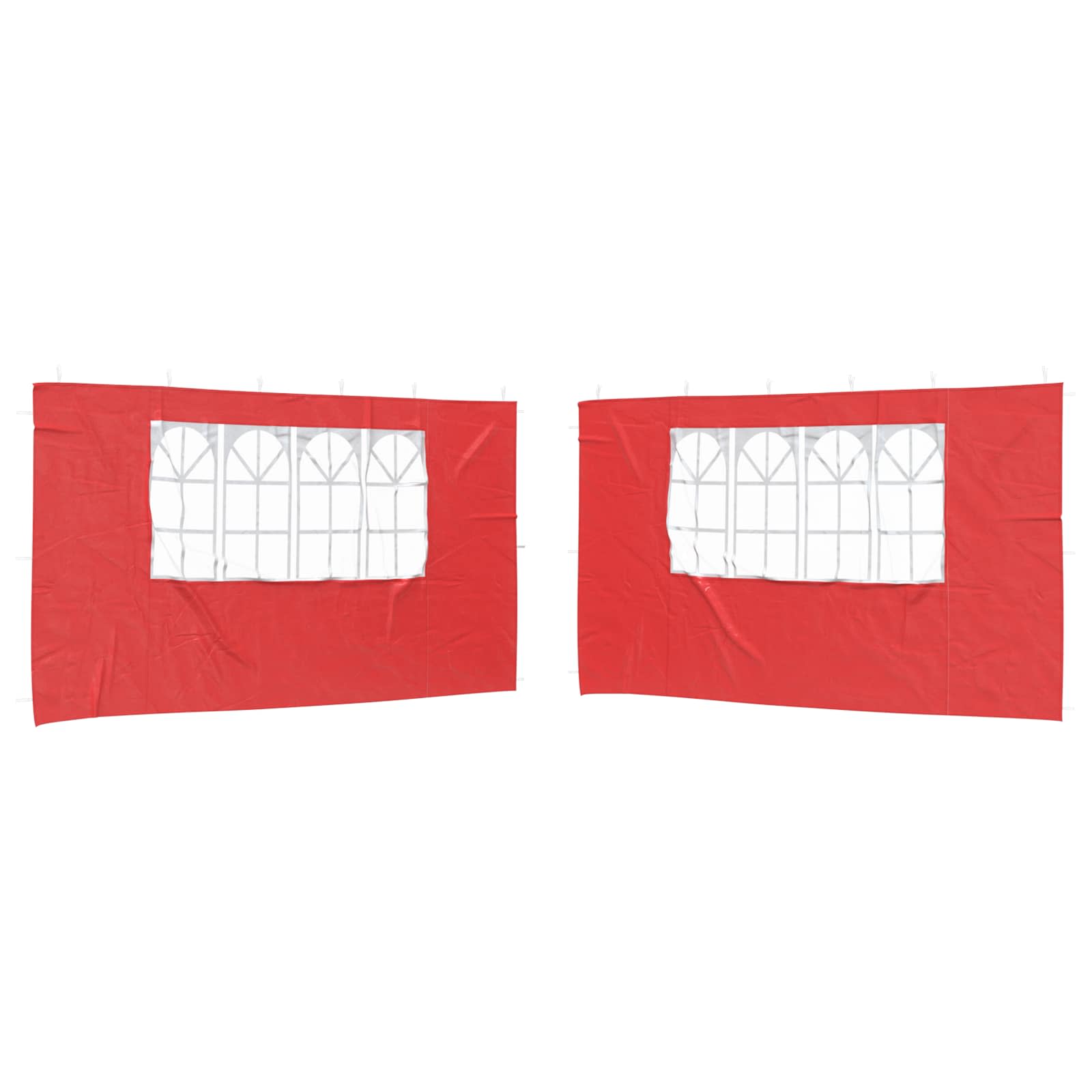 Šventinės palapinės šoninė siena 2 pcs 400 x 195 cm Raudona
