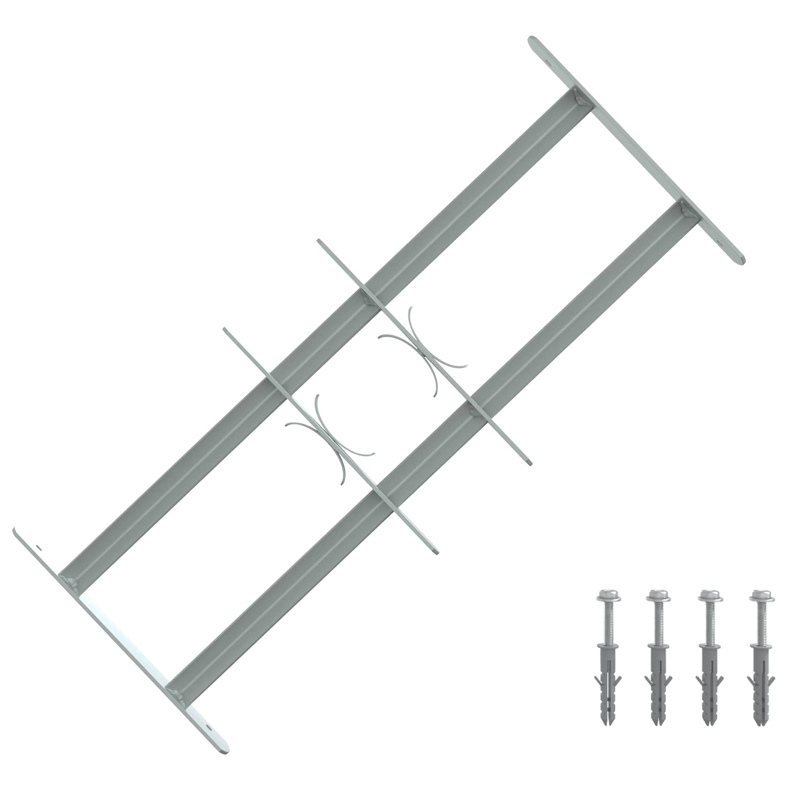 Langų saugos grotelės su 2 skersiniais 3 pcs 430-740 mm