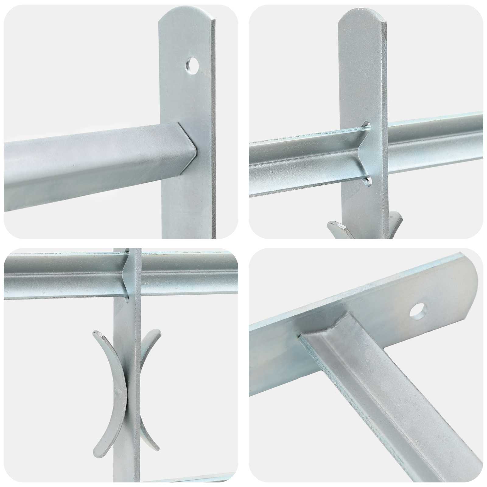 Langų saugos grotelės su 2 skersiniais 3 pcs 630-1140 mm