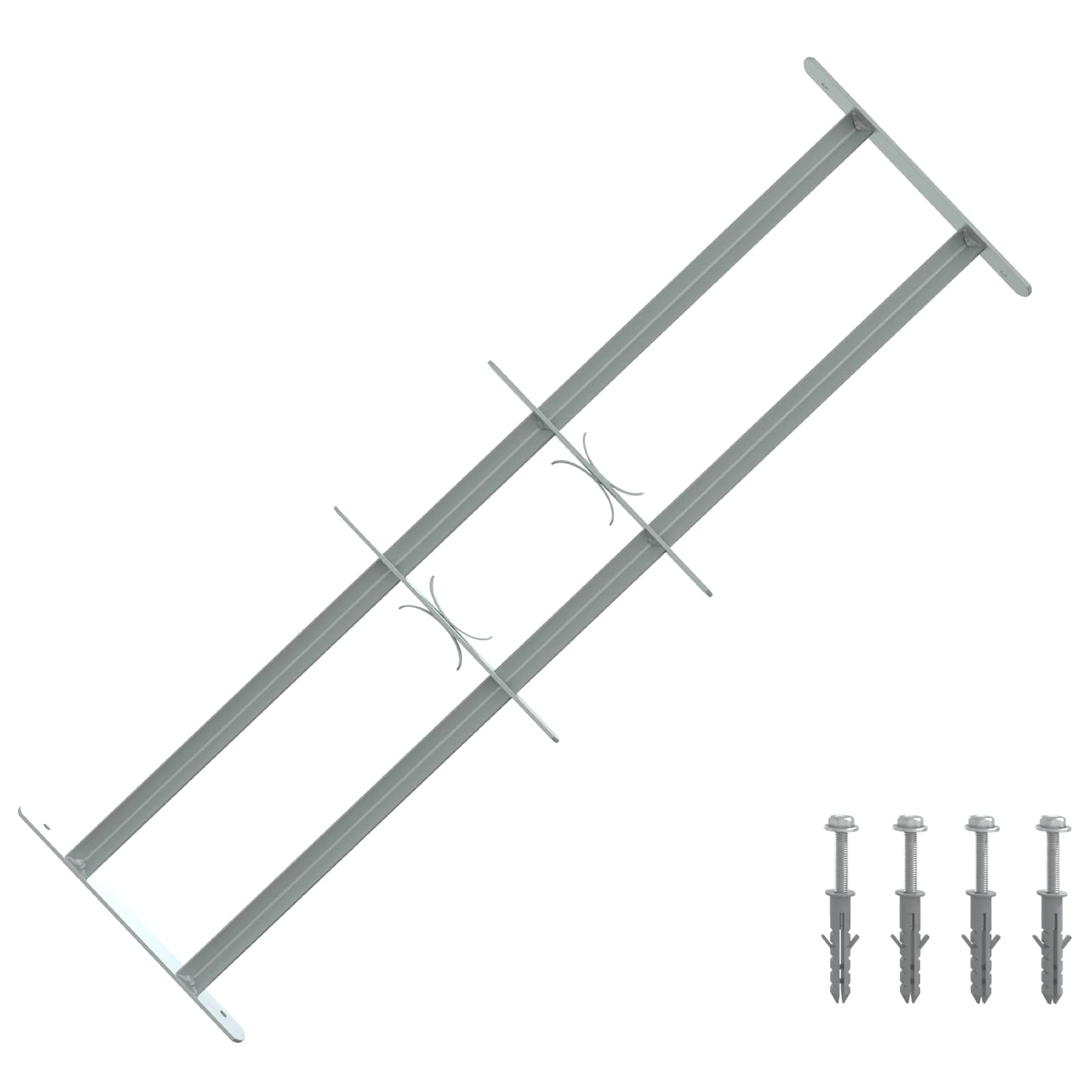 Langų saugos grotelės su 2 skersiniais 3 pcs 630-1140 mm