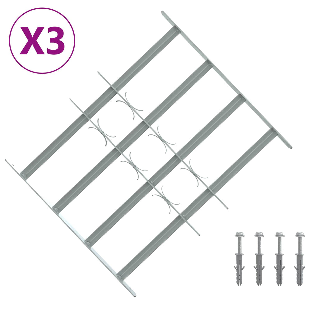 Saugumo grotelės langams su 4 kryžmėmis 3 pcs 430-740 mm