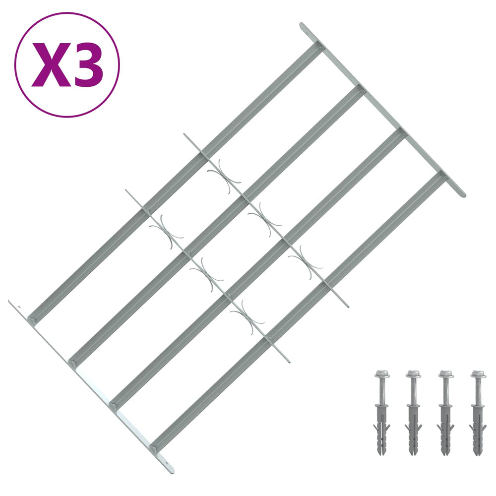 Saugumo grotelės langams su 4 kryžmėmis 3 pcs 630-1140 mm