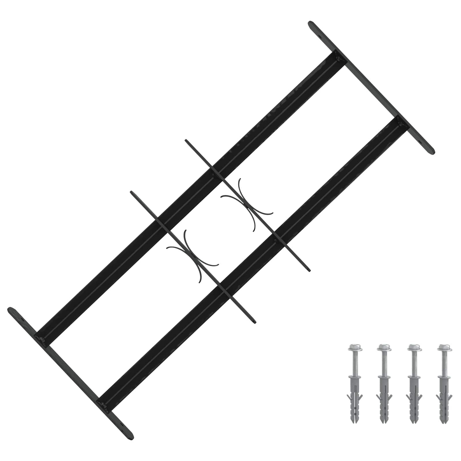Langų saugos grotelės su 2 skersiniais 3 pcs 43-74 cm