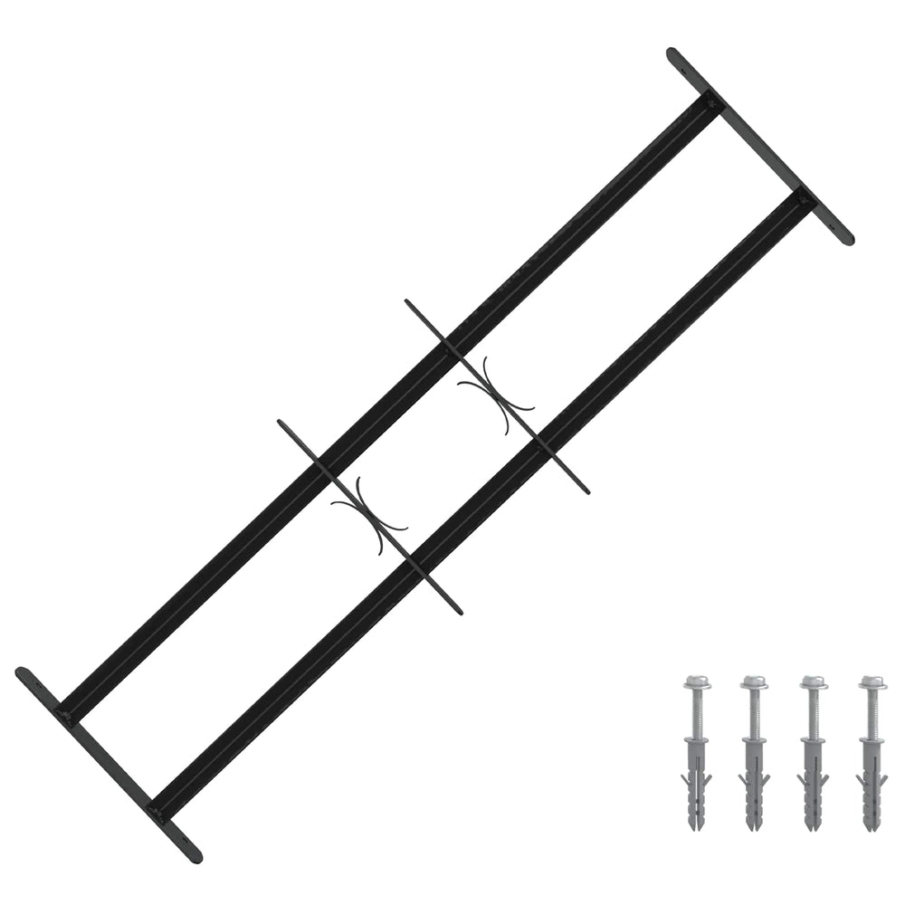 Langų saugos grotelės su 2 skersiniais 3 pcs 63-114 cm